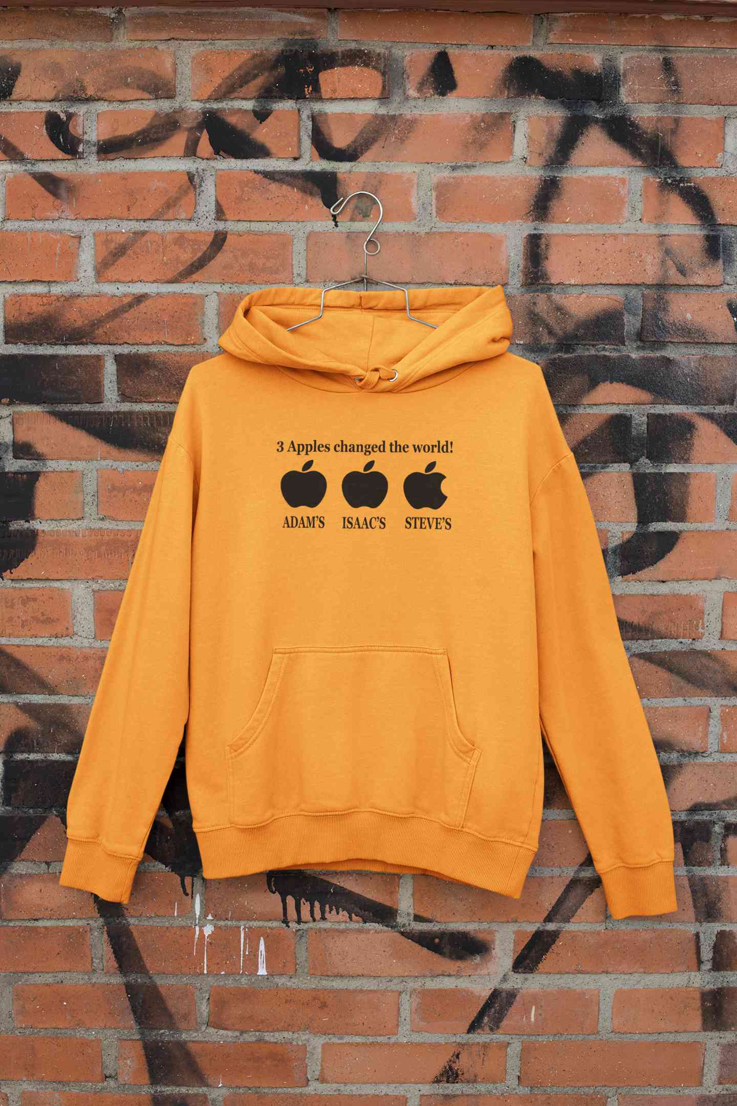 3 Apples Changed The World Typography Men Hoodies-FunkyTeesClub
