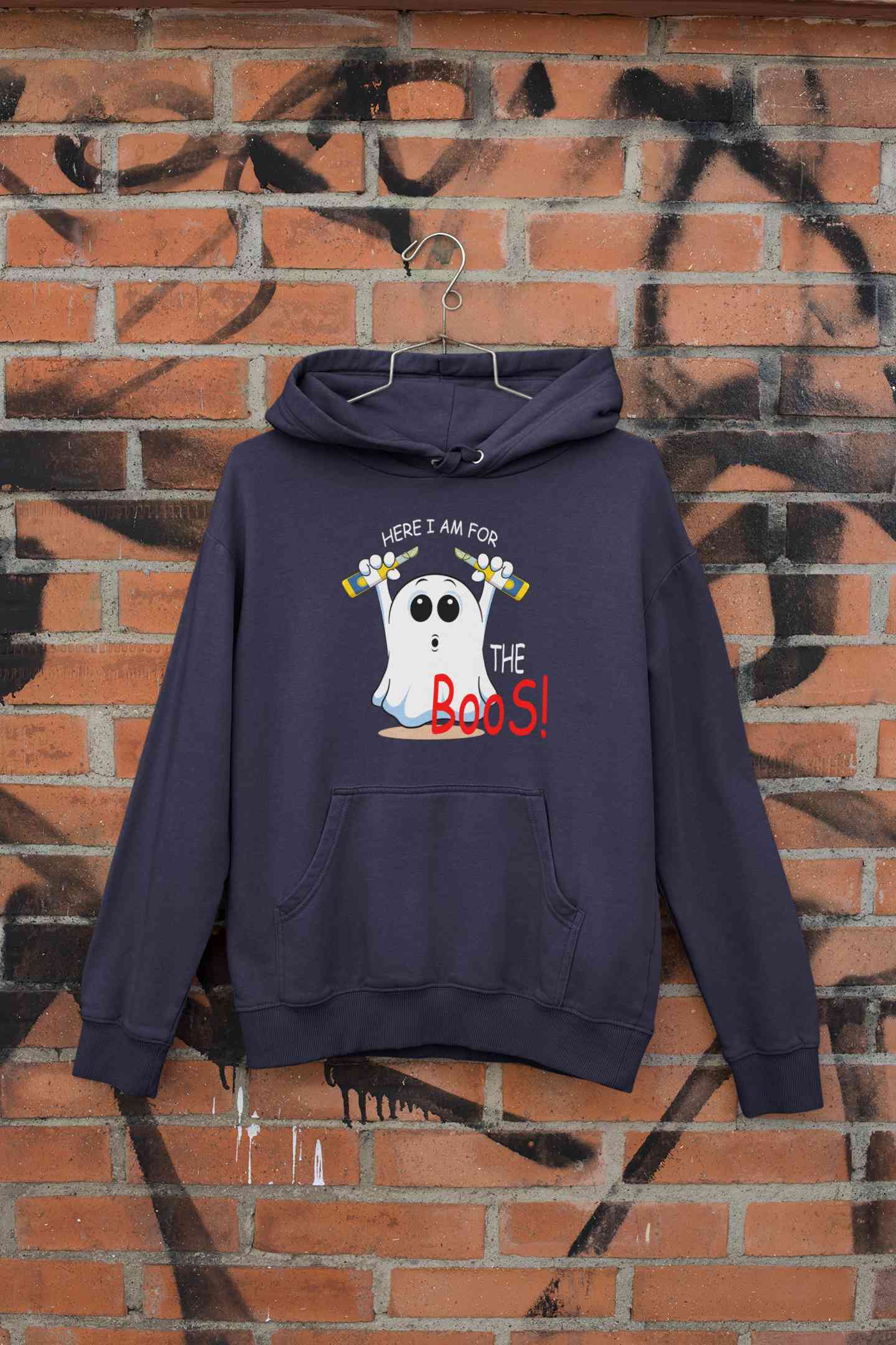 Here For The Boos Men Hoodies-FunkyTeesClub