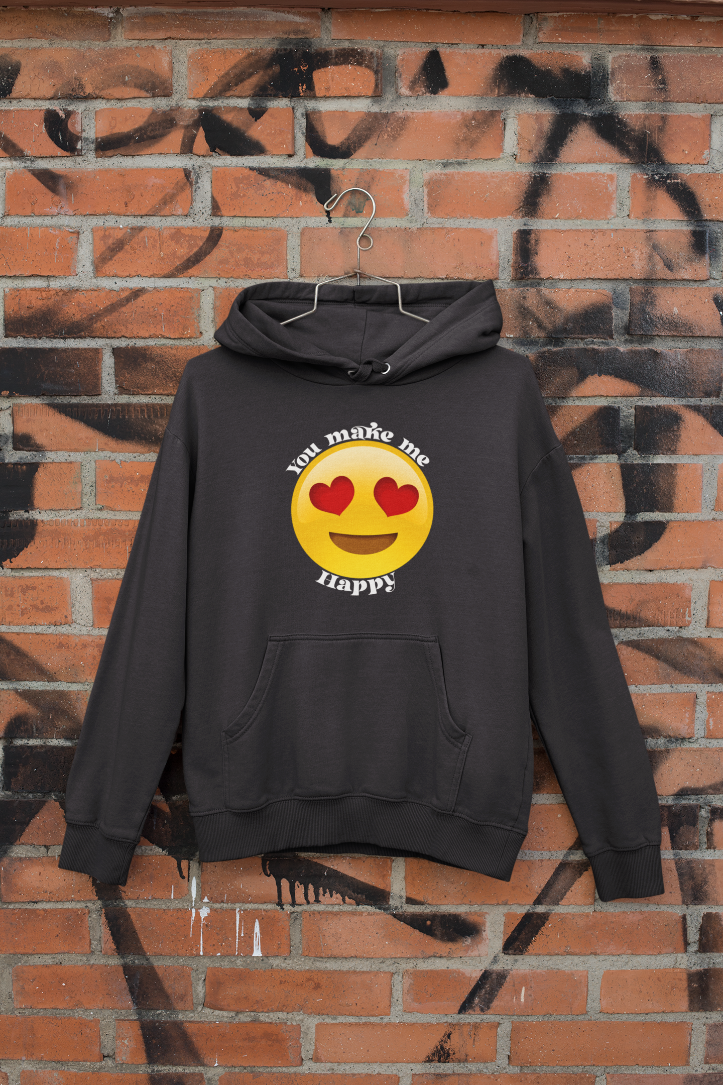 You Make Me Happpy Couple Hoodie-FunkyTeesClub