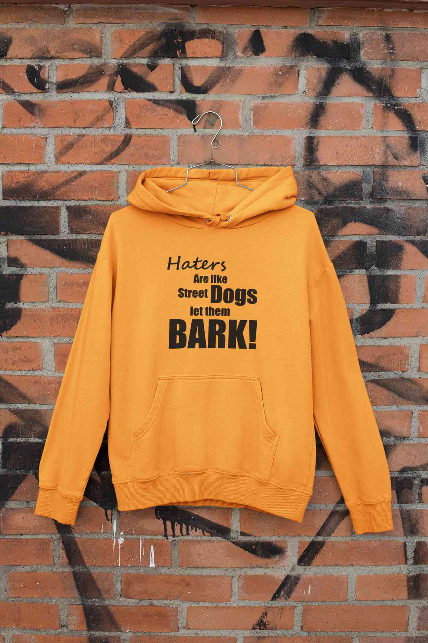 Haters Are Like Street Dogs Let Them Bark Typography Hoodies for Women-FunkyTeesClub