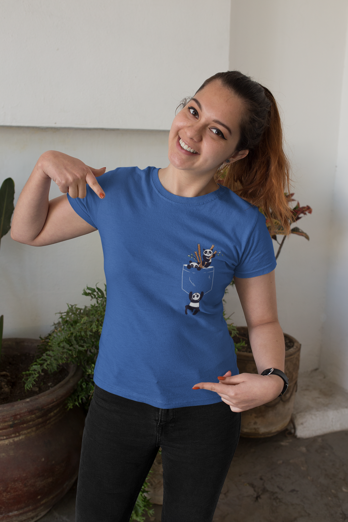Panda Women Half Sleeves T-shirt- FunkyTeesClub