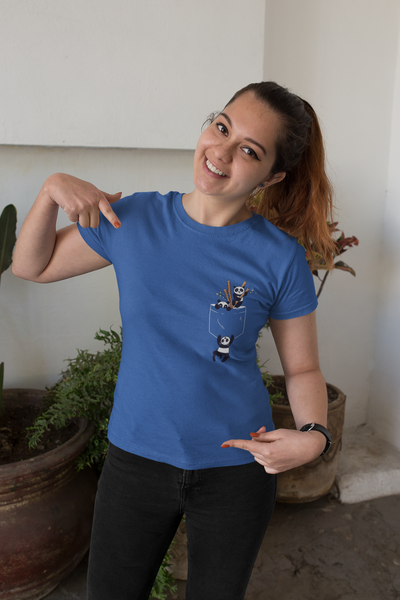 Panda Women Half Sleeves T-shirt- FunkyTeesClub