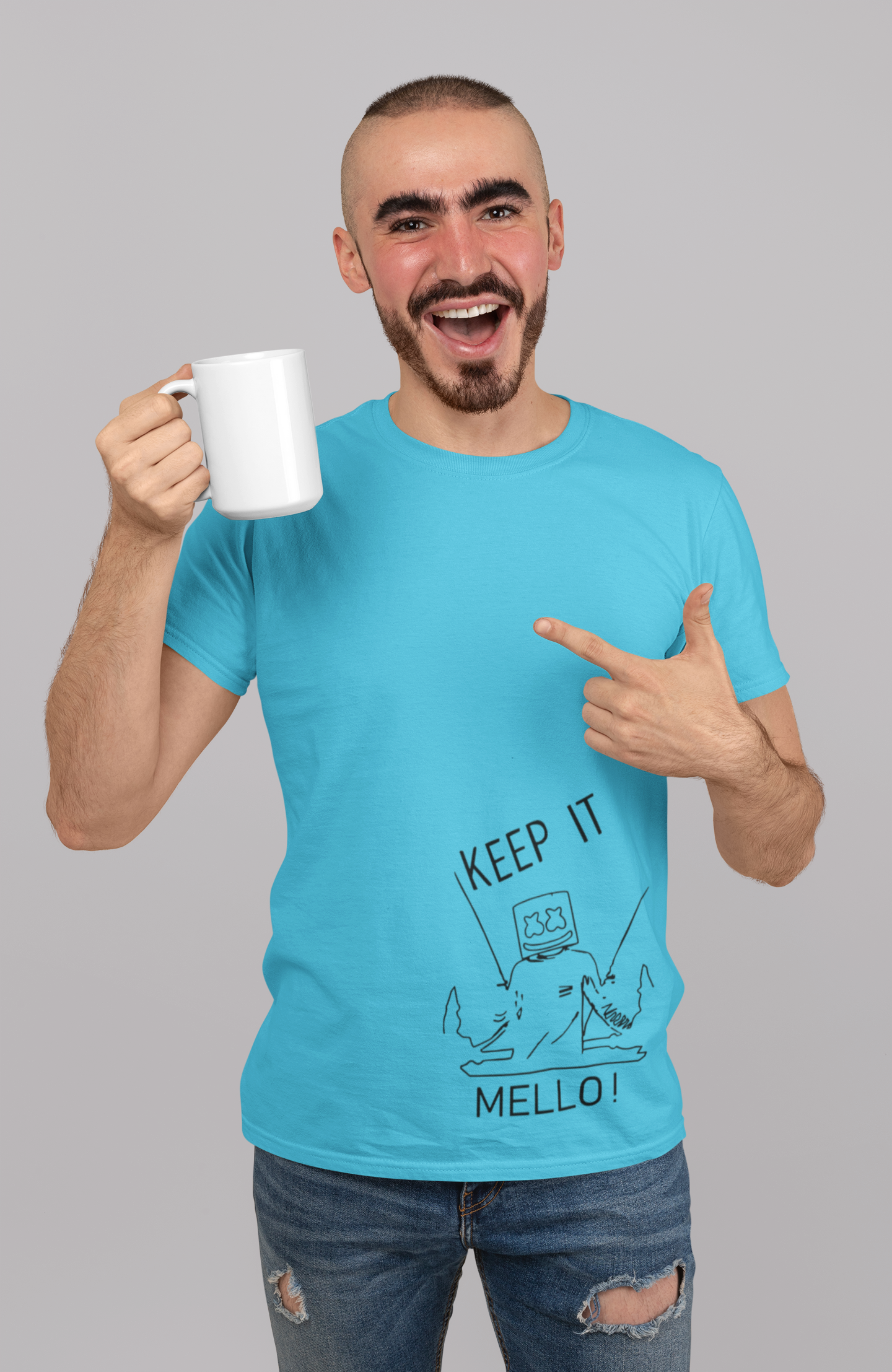 Mello Mens Half Sleeves T-shirt- FunkyTeesClub