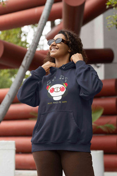 Music Makes Me Happy Hoodies for Women-FunkyTeesClub