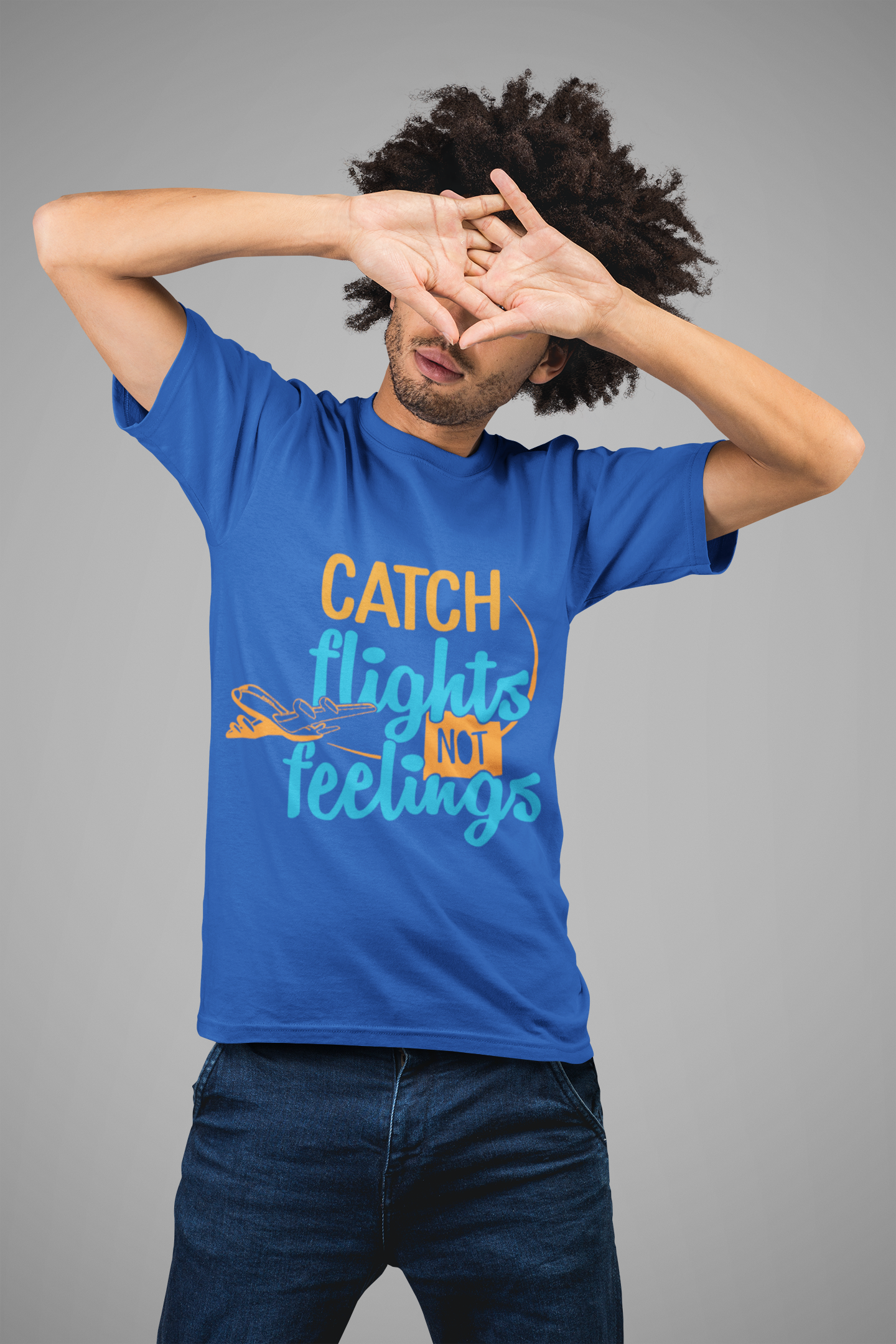 Catch Flights Not Feelings Mens Half Sleeves T-shirt- FunkyTeesClub