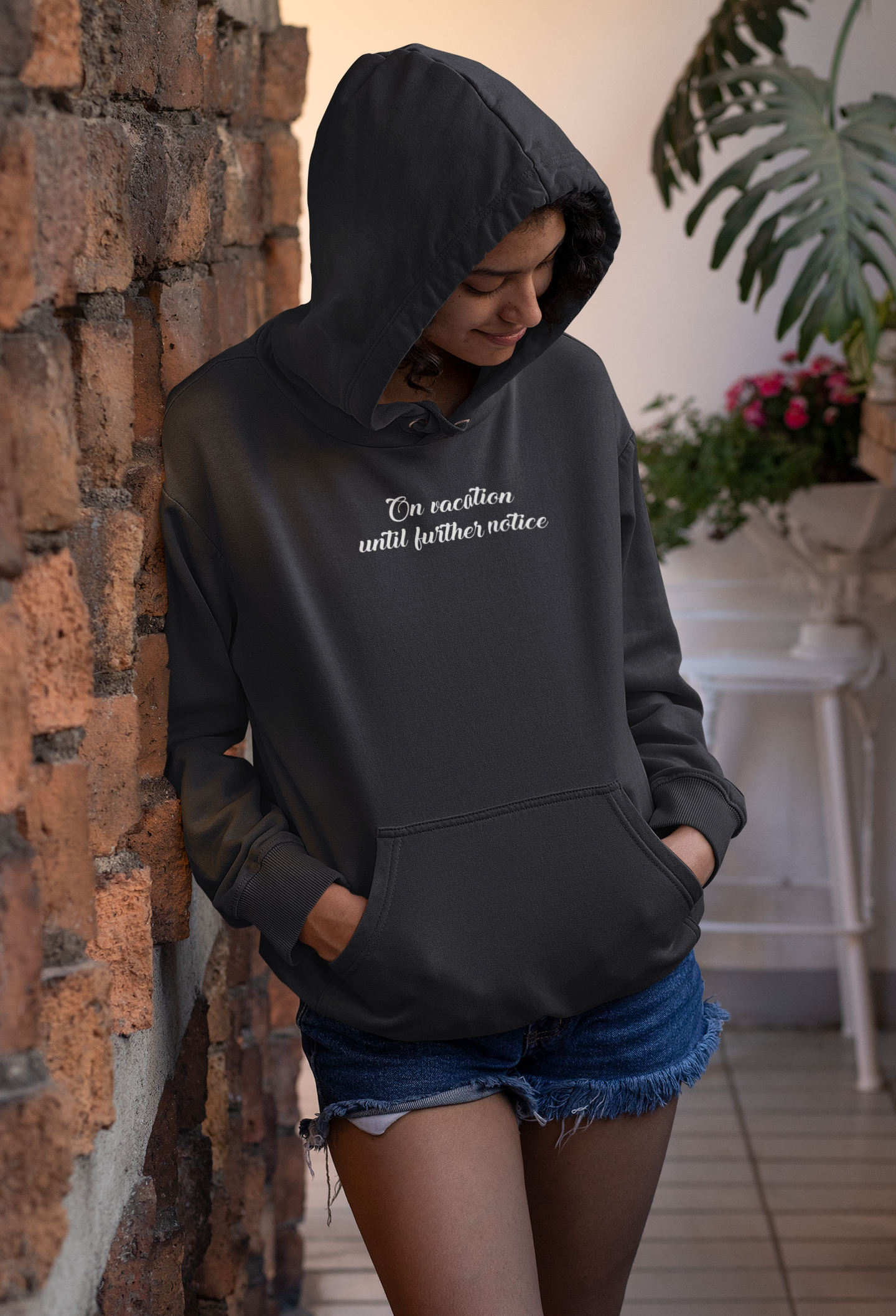 On Vacation Until Further Notice Quotes Hoodies for Women-FunkyTeesClub