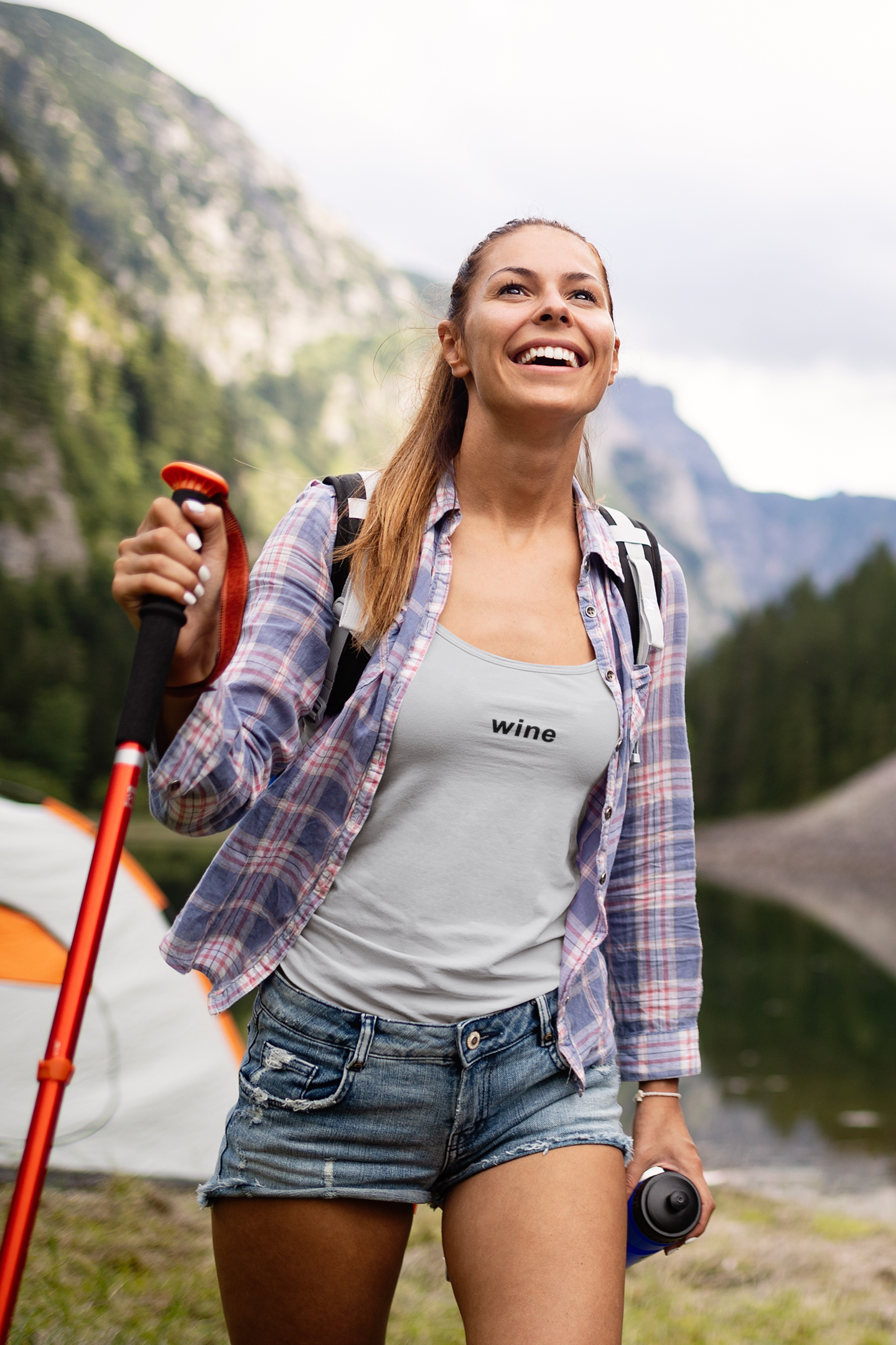 Wine Minimals Women Tank Top- FunkyTeesClub