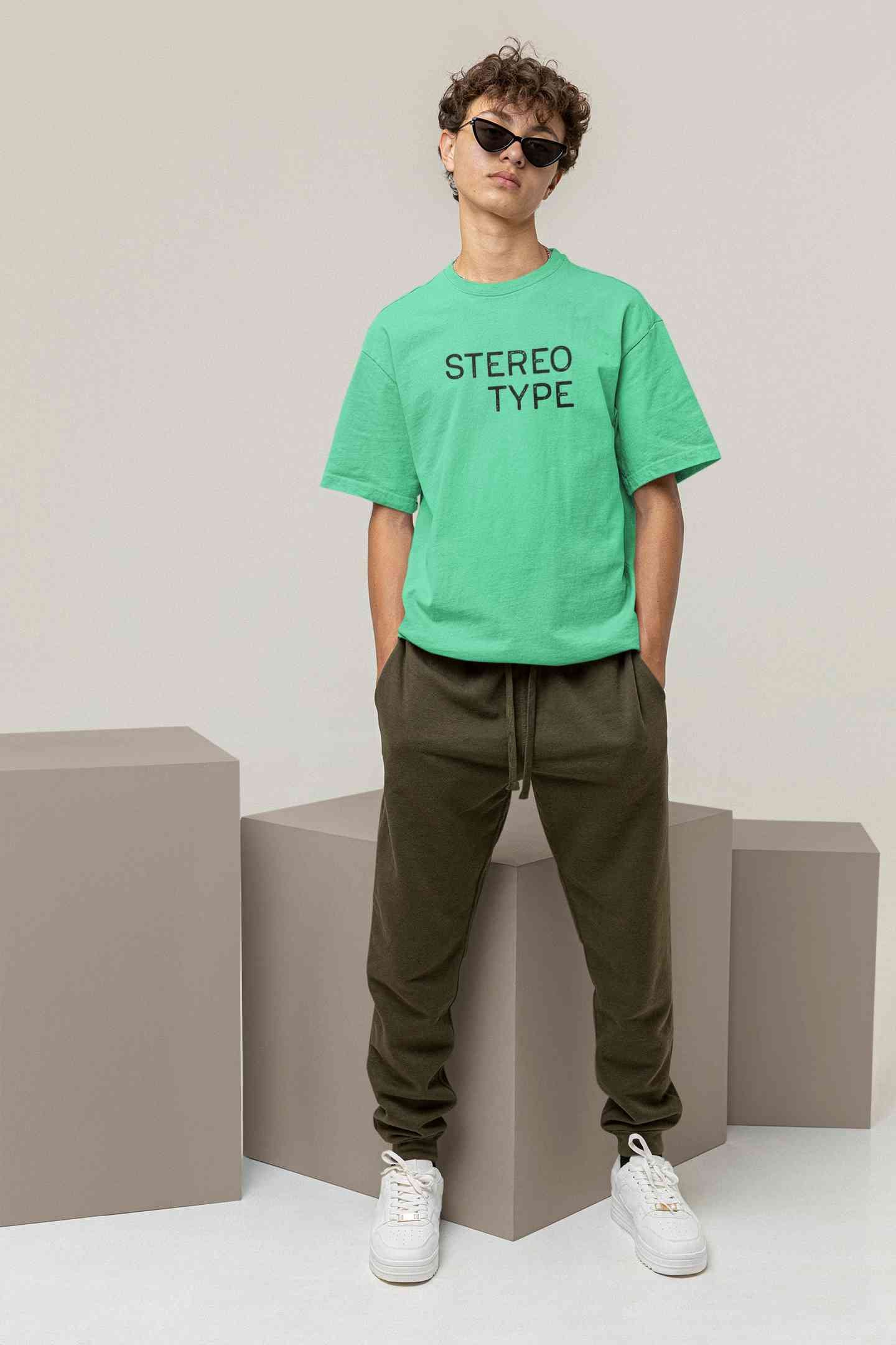 Stereotype Typography Mens Half Sleeves T-shirt- FunkyTeesClub