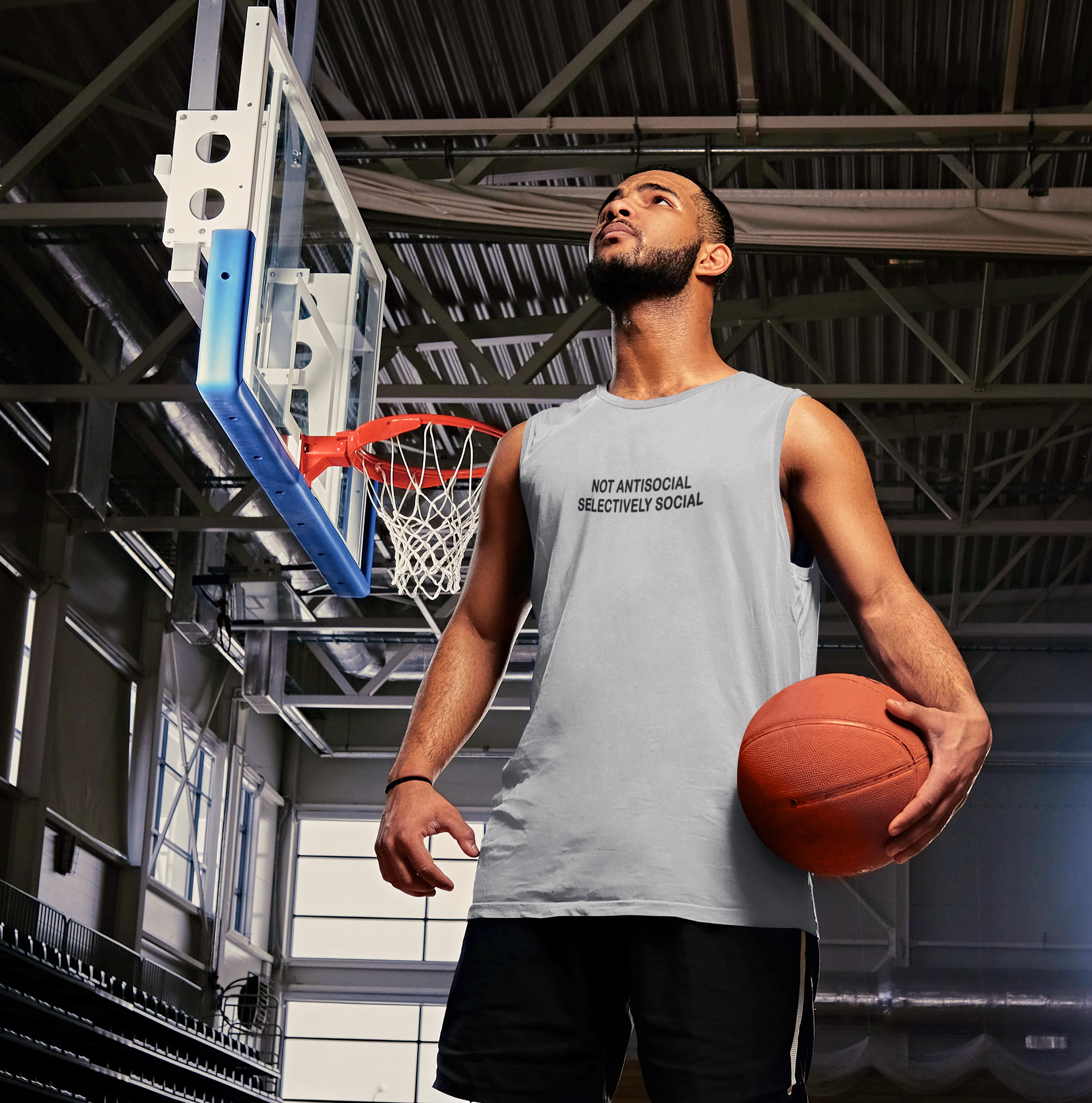 Not Antisocial Minimal Men Sleeveless T-Shirts-FunkyTeesClub