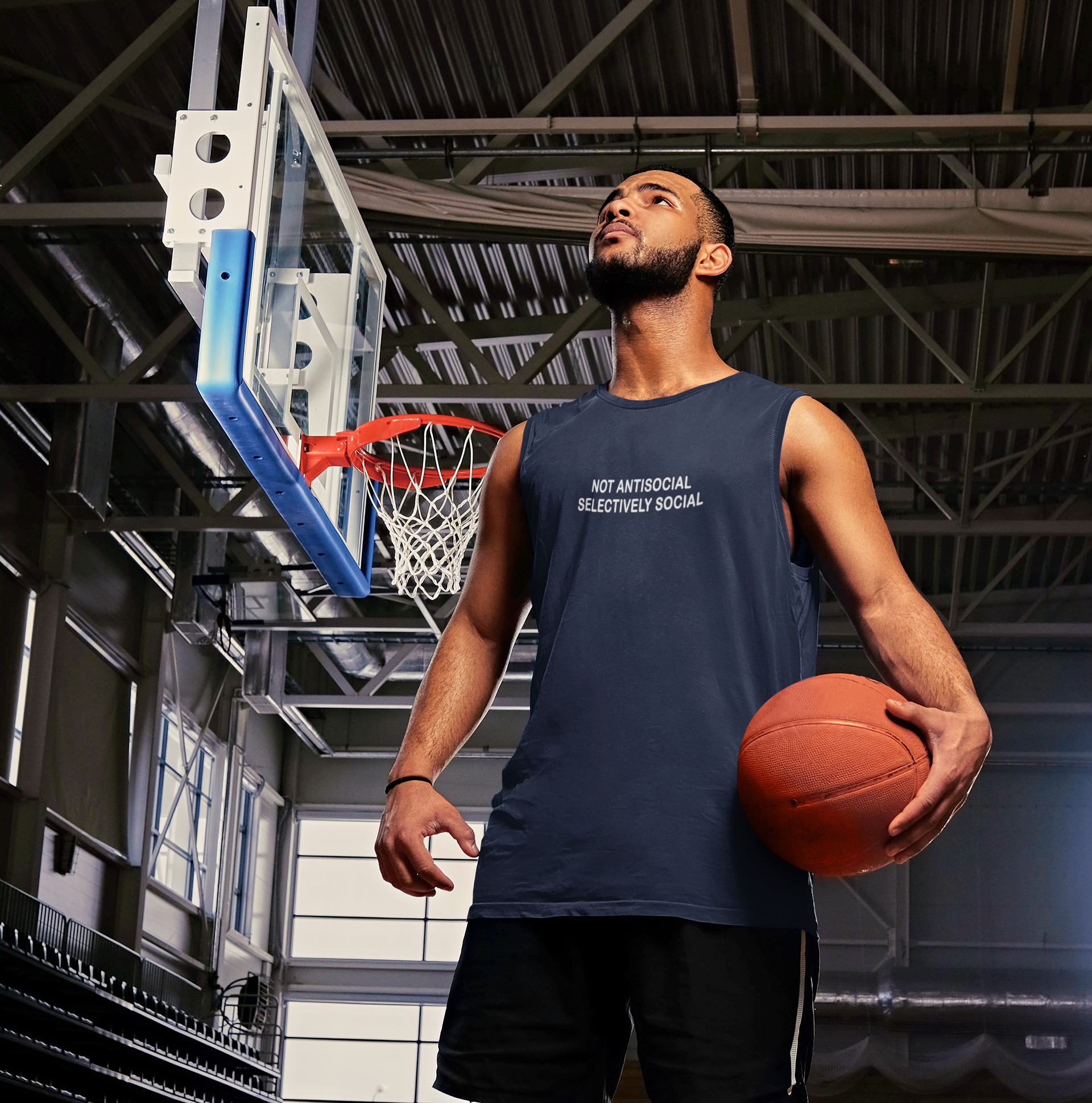 Not Antisocial Minimal Men Sleeveless T-Shirts-FunkyTeesClub