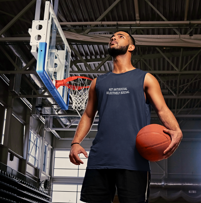 Not Antisocial Minimal Men Sleeveless T-Shirts-FunkyTeesClub