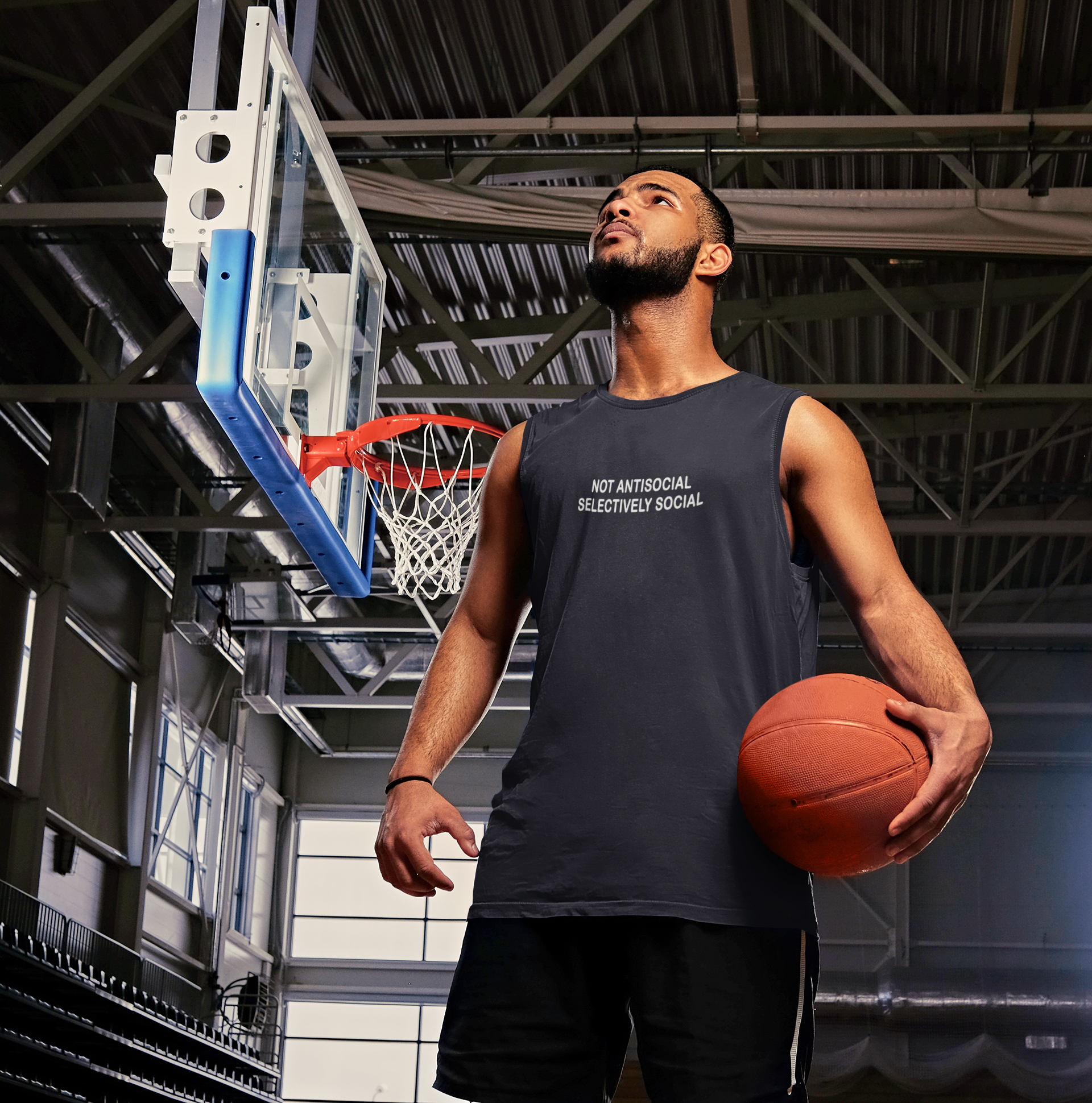 Not Antisocial Minimal Men Sleeveless T-Shirts-FunkyTeesClub