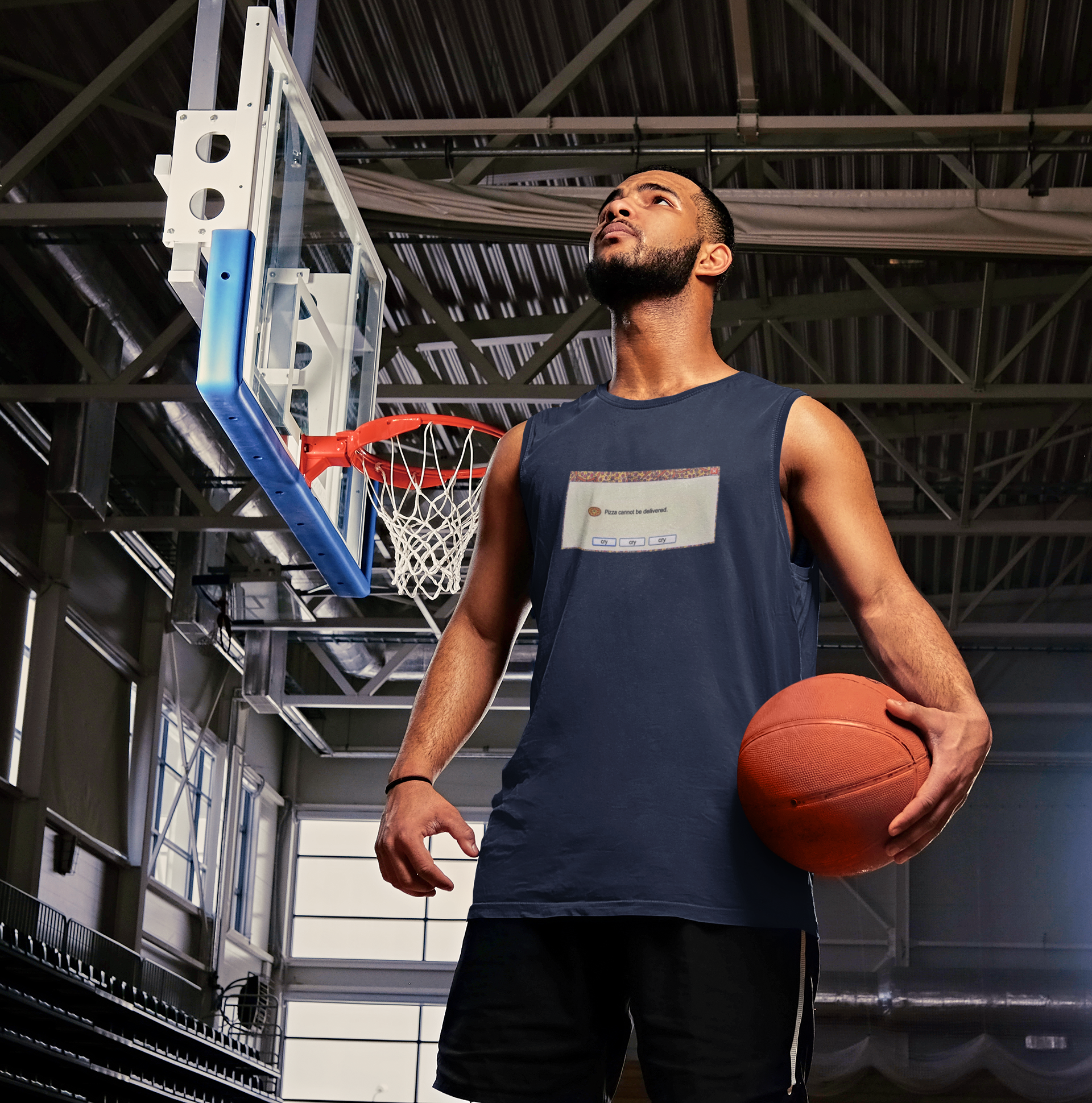 Pizza Canot Be Delivered Minimal Men Gym Vest-FunkyTeesClub
