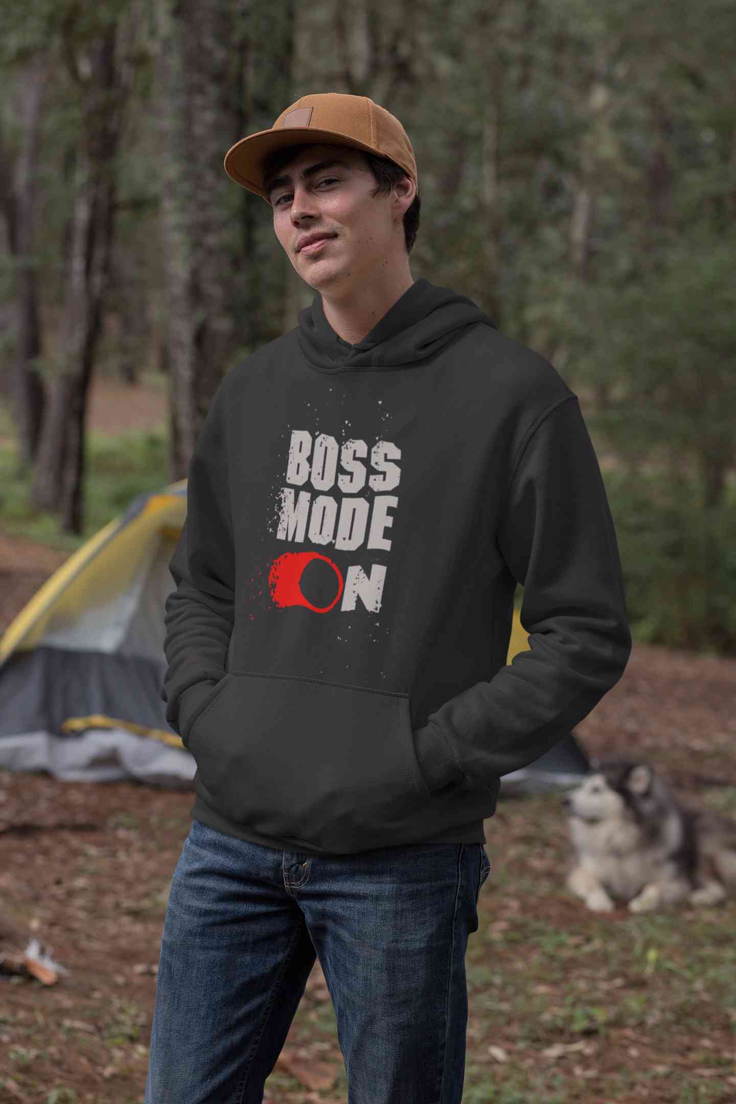 Boss Mode On Typography Men Hoodies-FunkyTeesClub