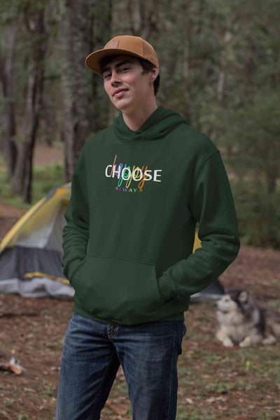 Choose Happy Always Men Hoodies-FunkyTeesClub
