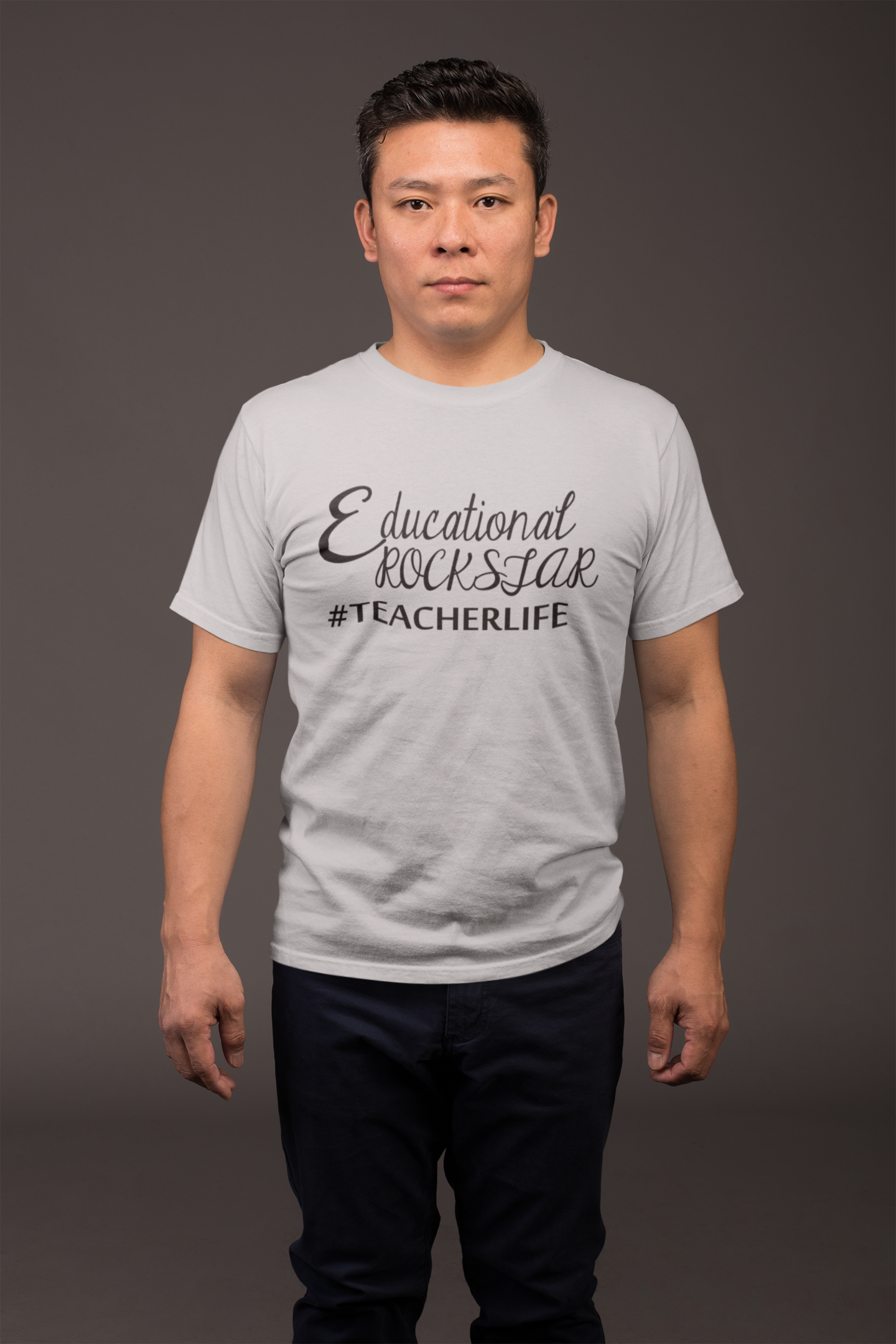 Educational Rockstar Teacher Mens Half Sleeves T-shirt- FunkyTeesClub