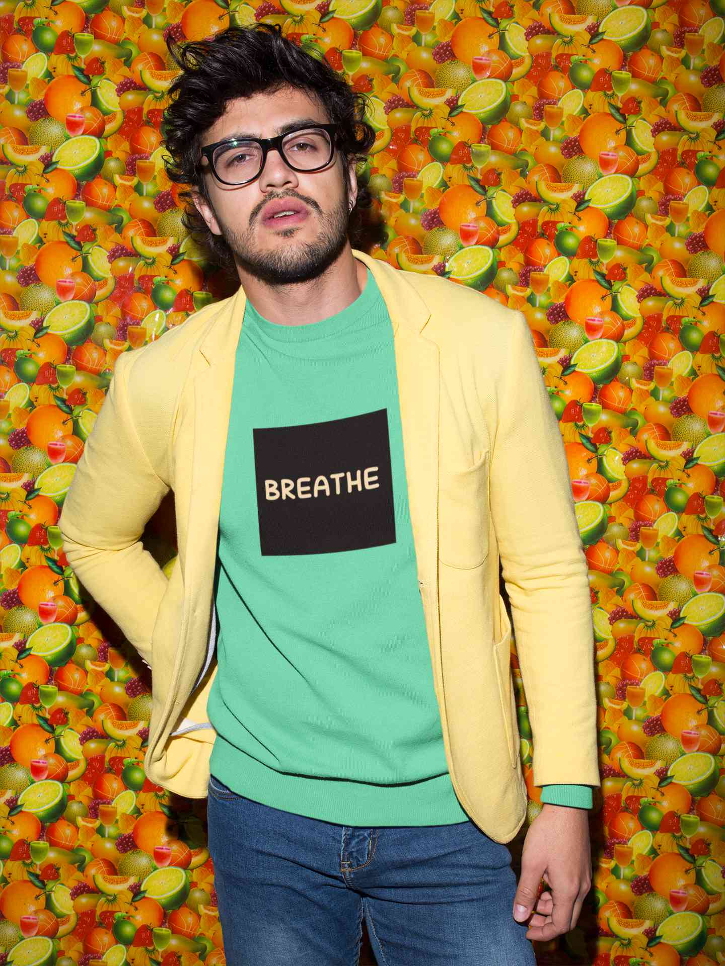 Breathe Minimals Mens Half Sleeves T-shirt- FunkyTeesClub