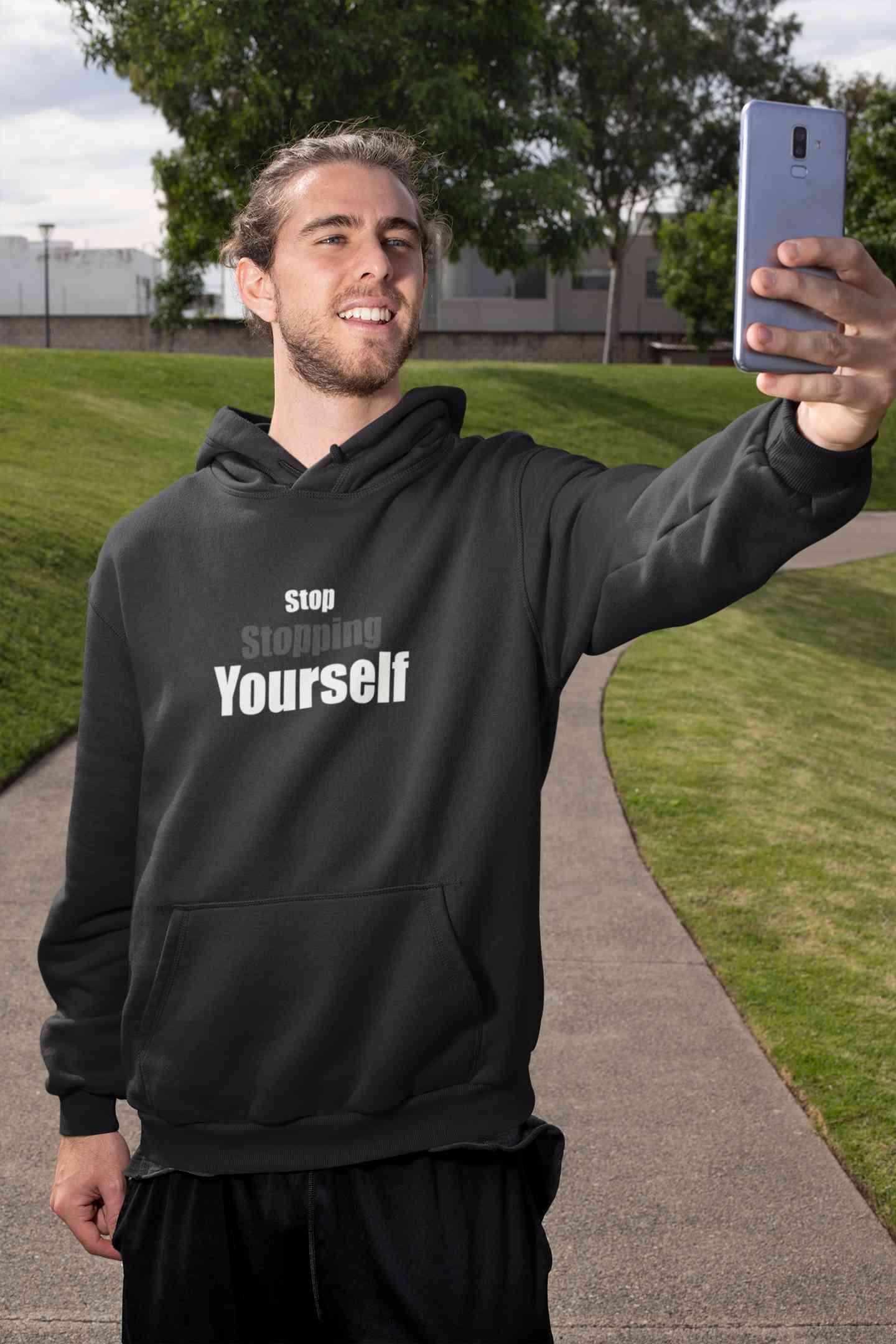 Stop Stopping Yourself Minimals Men Hoodies-FunkyTeesClub