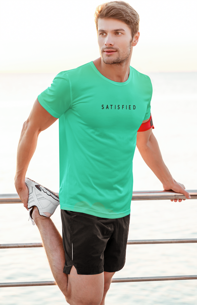 Satisfied Minimal Mens Half Sleeves T-shirt- FunkyTeesClub