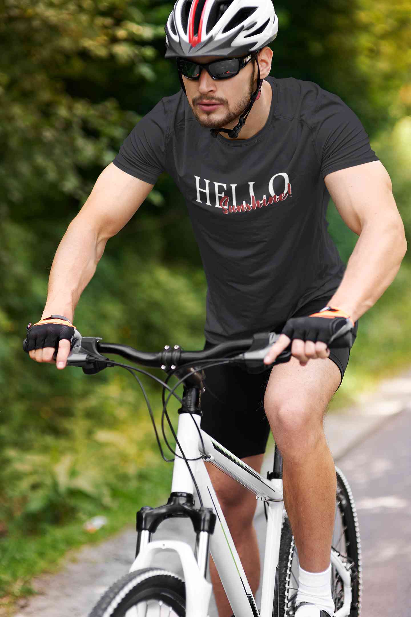 Hello Sunshine Typography Mens Half Sleeves T-shirt- FunkyTeesClub