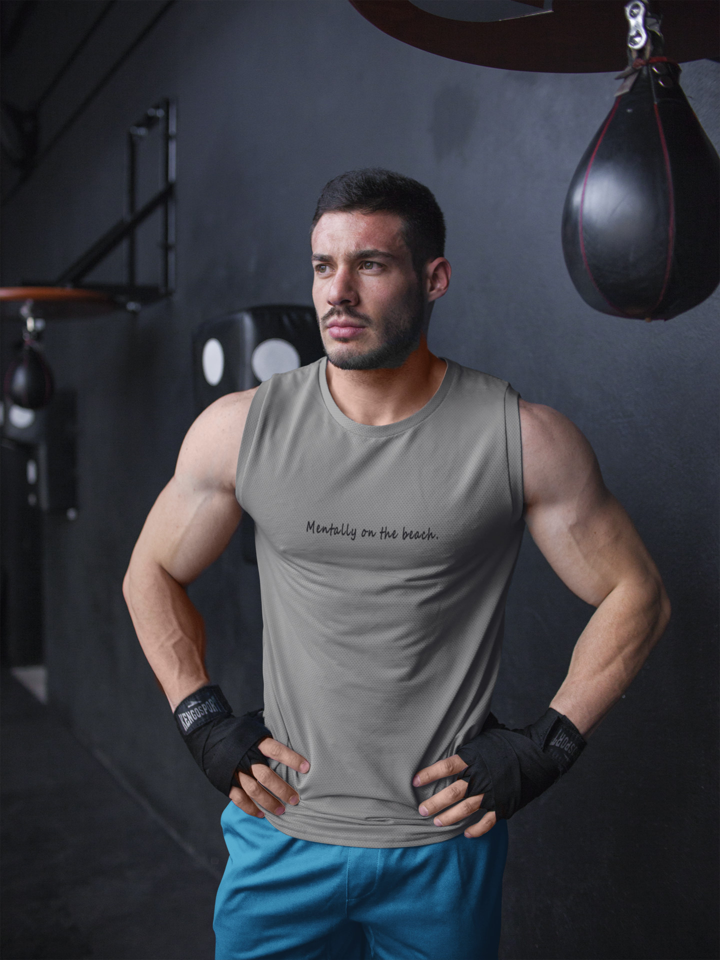 Mentally On The Beach Minimal Men Sleeveless T-Shirts-FunkyTeesClub