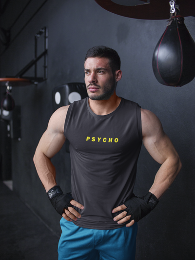 Psycho Minimal Men Gym Vest-FunkyTeesClub