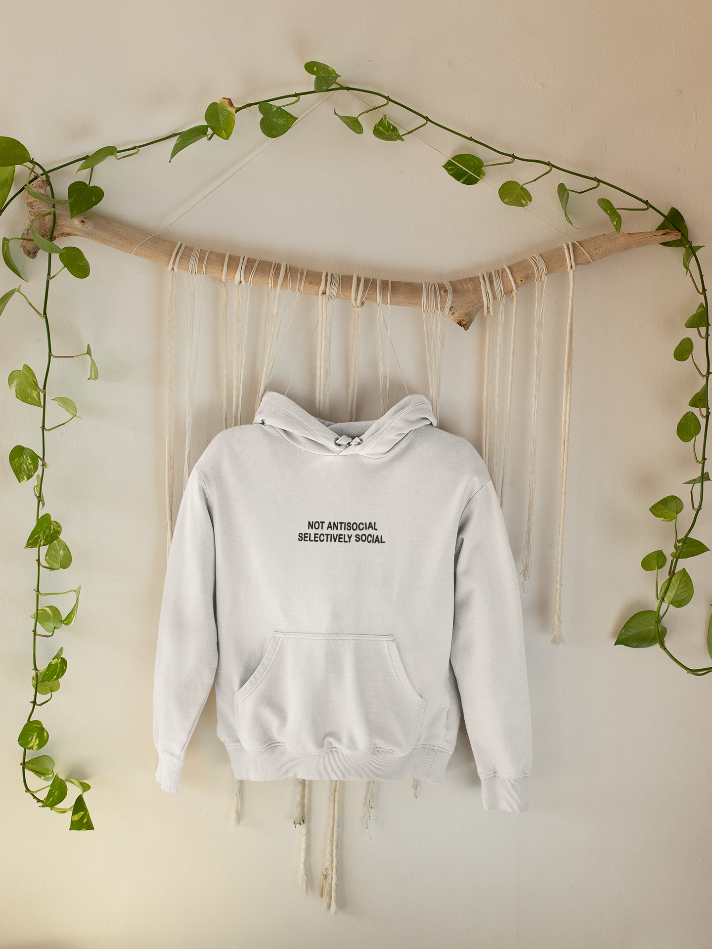 Not Antisocial Selectively Social Hoodies for Women-FunkyTeesClub
