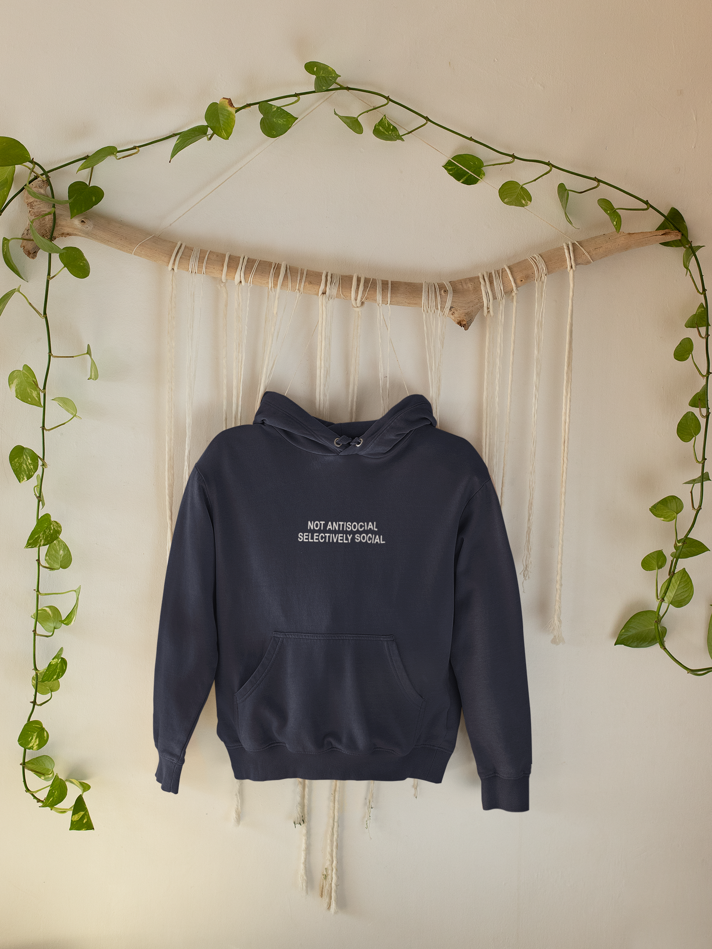 Not Antisocial Selectively Social Hoodies for Women-FunkyTeesClub