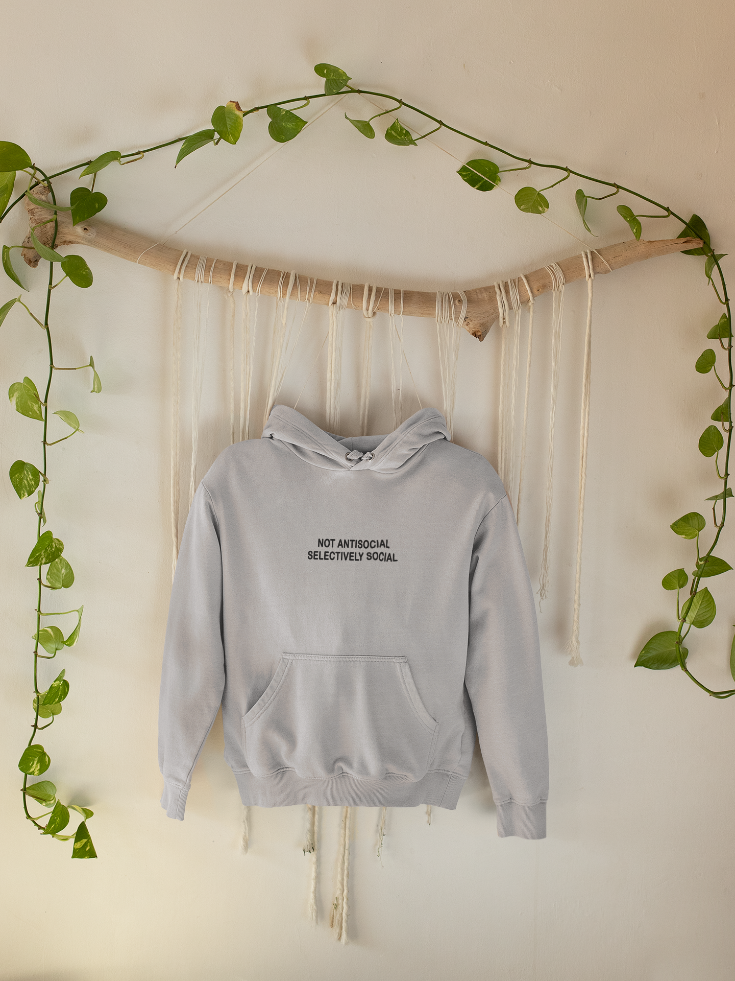 Not Antisocial Selectively Social Hoodies for Women-FunkyTeesClub
