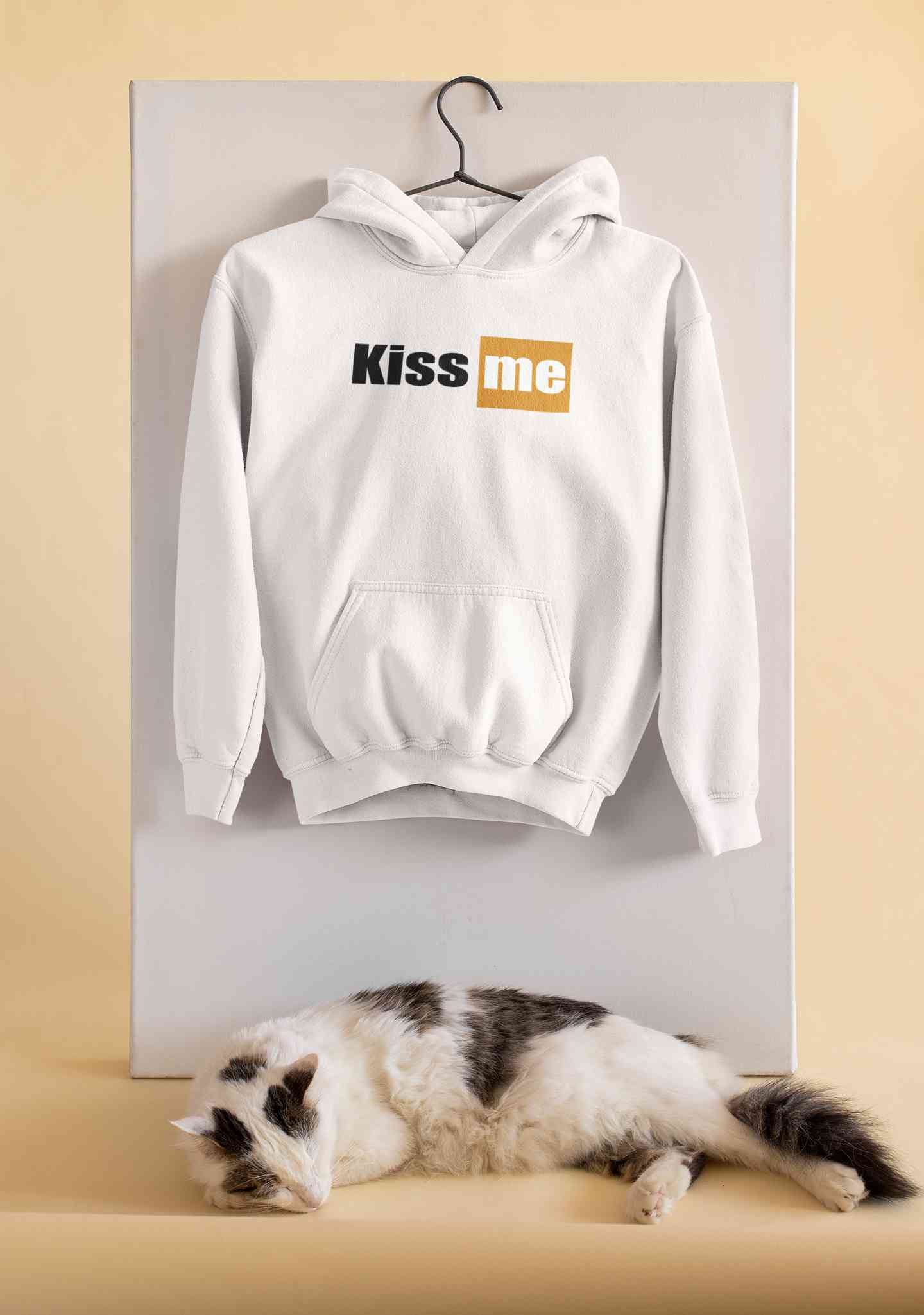 Kiss Me Minimals Hoodies for Women-FunkyTeesClub