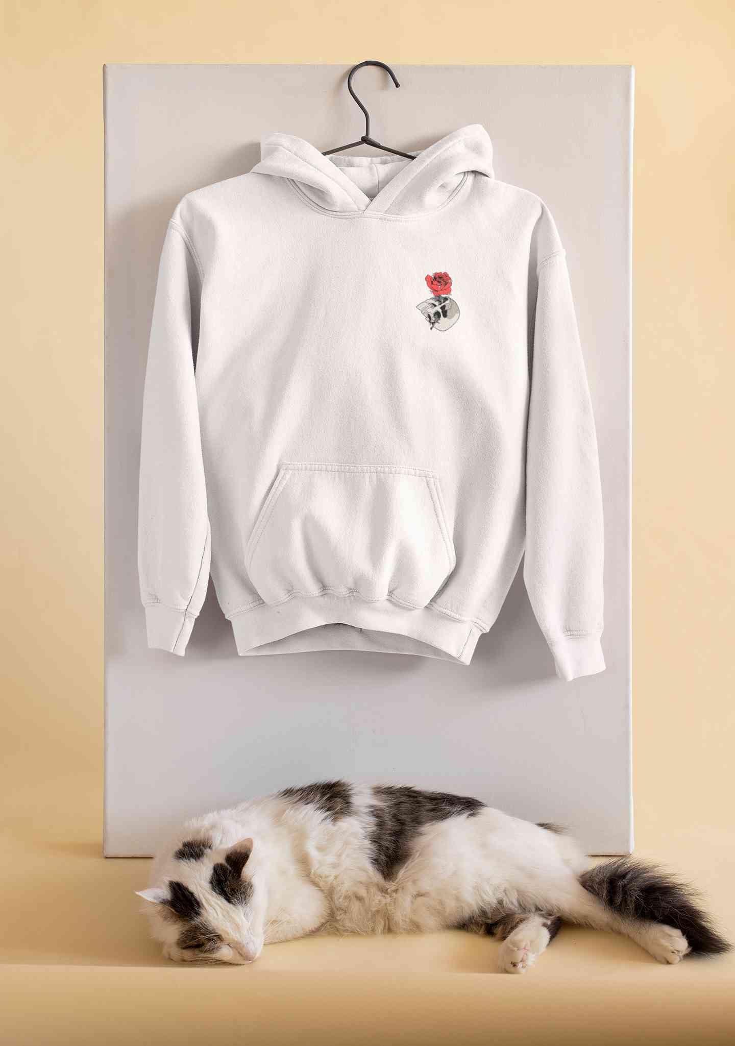 Skull Rose Men Hoodies-FunkyTeesClub