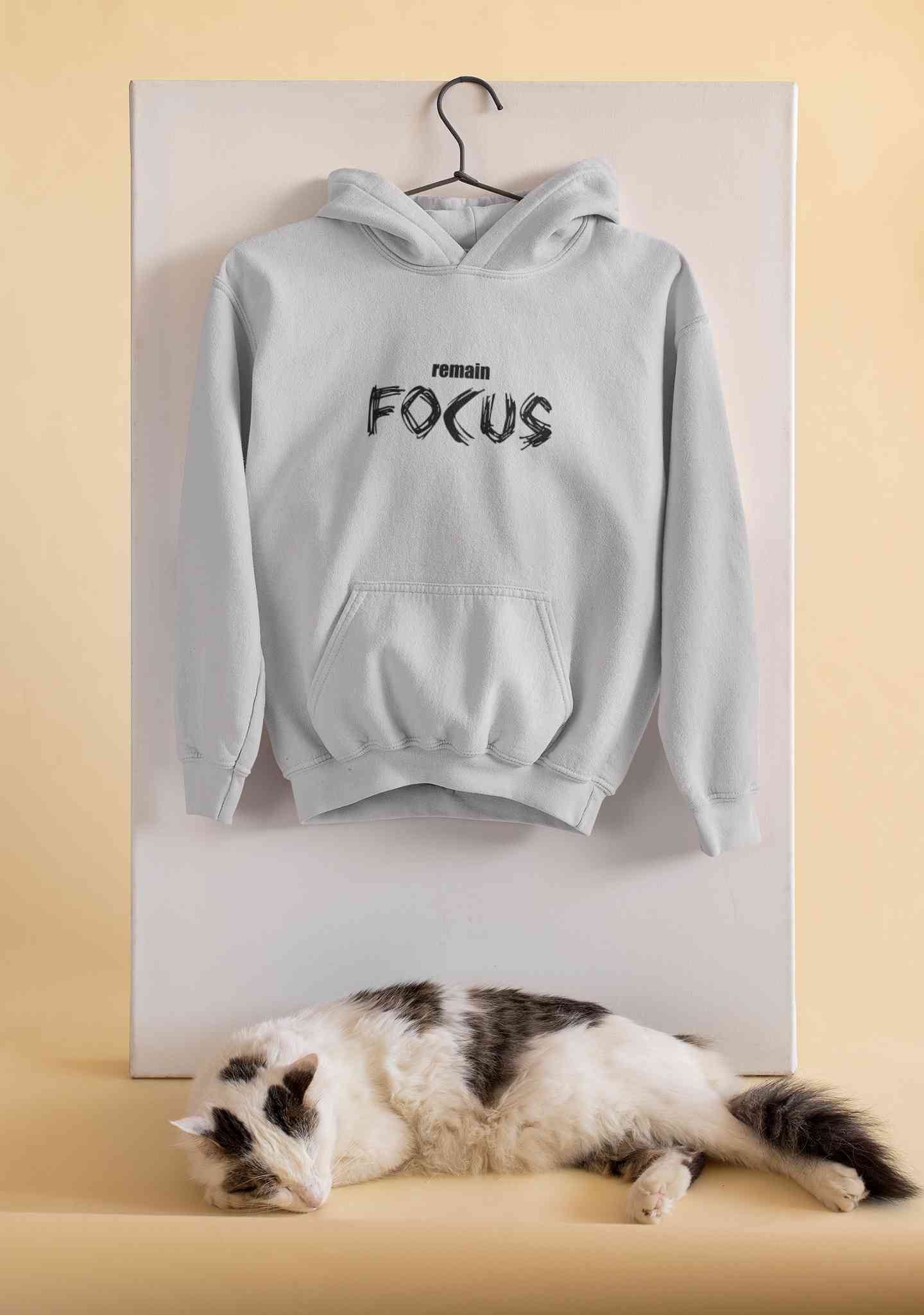 Remain Focus Minimals Hoodies for Women-FunkyTeesClub