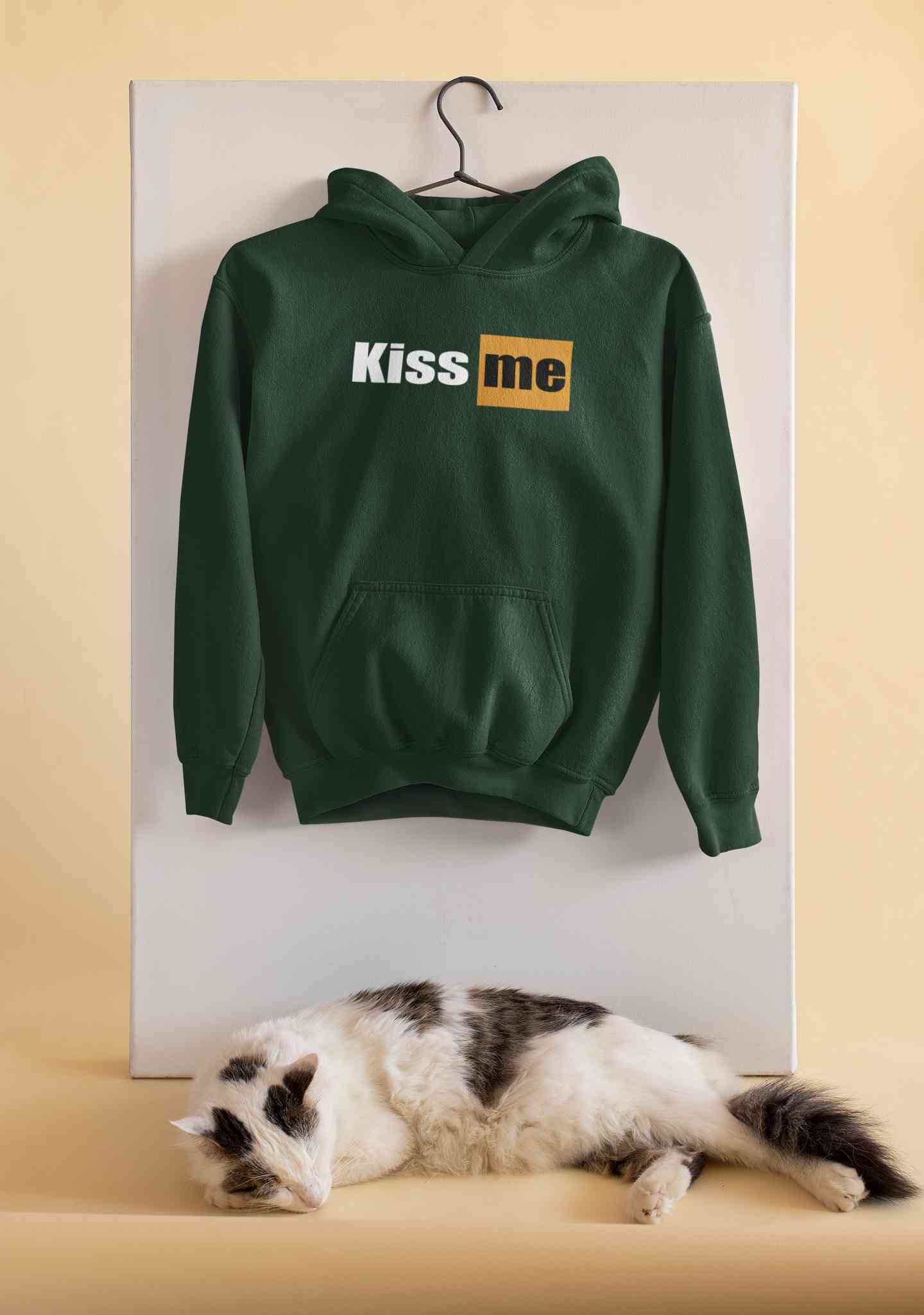 Kiss Me Minimals Hoodies for Women-FunkyTeesClub