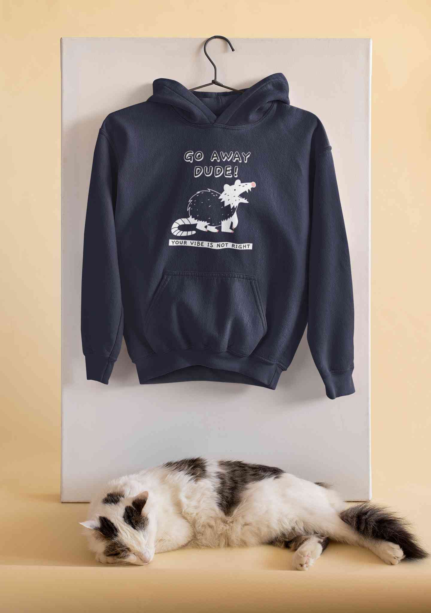 Go Away Dude Your Vibe Is Not Right Funny Hoodies for Women-FunkyTeesClub