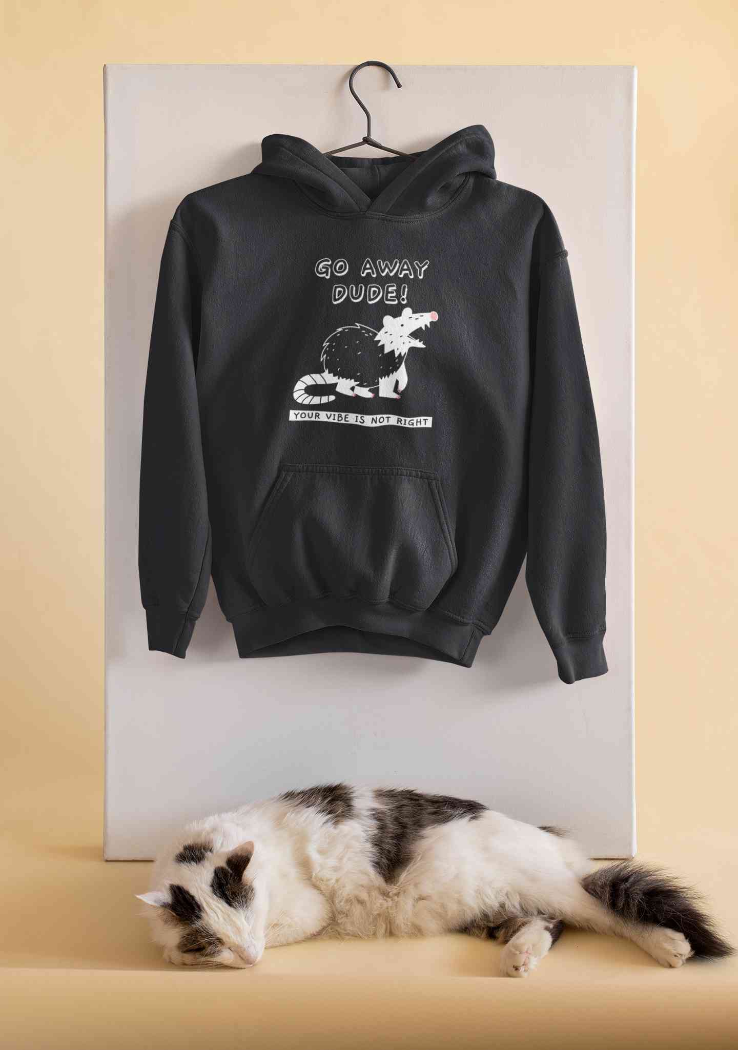 Go Away Dude Your Vibe Is Not Right Funny Men Hoodies-FunkyTeesClub