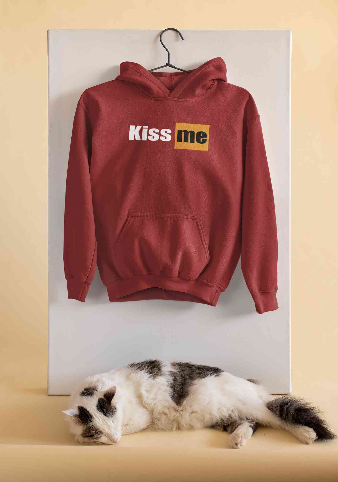 Kiss Me Minimals Hoodies for Women-FunkyTeesClub