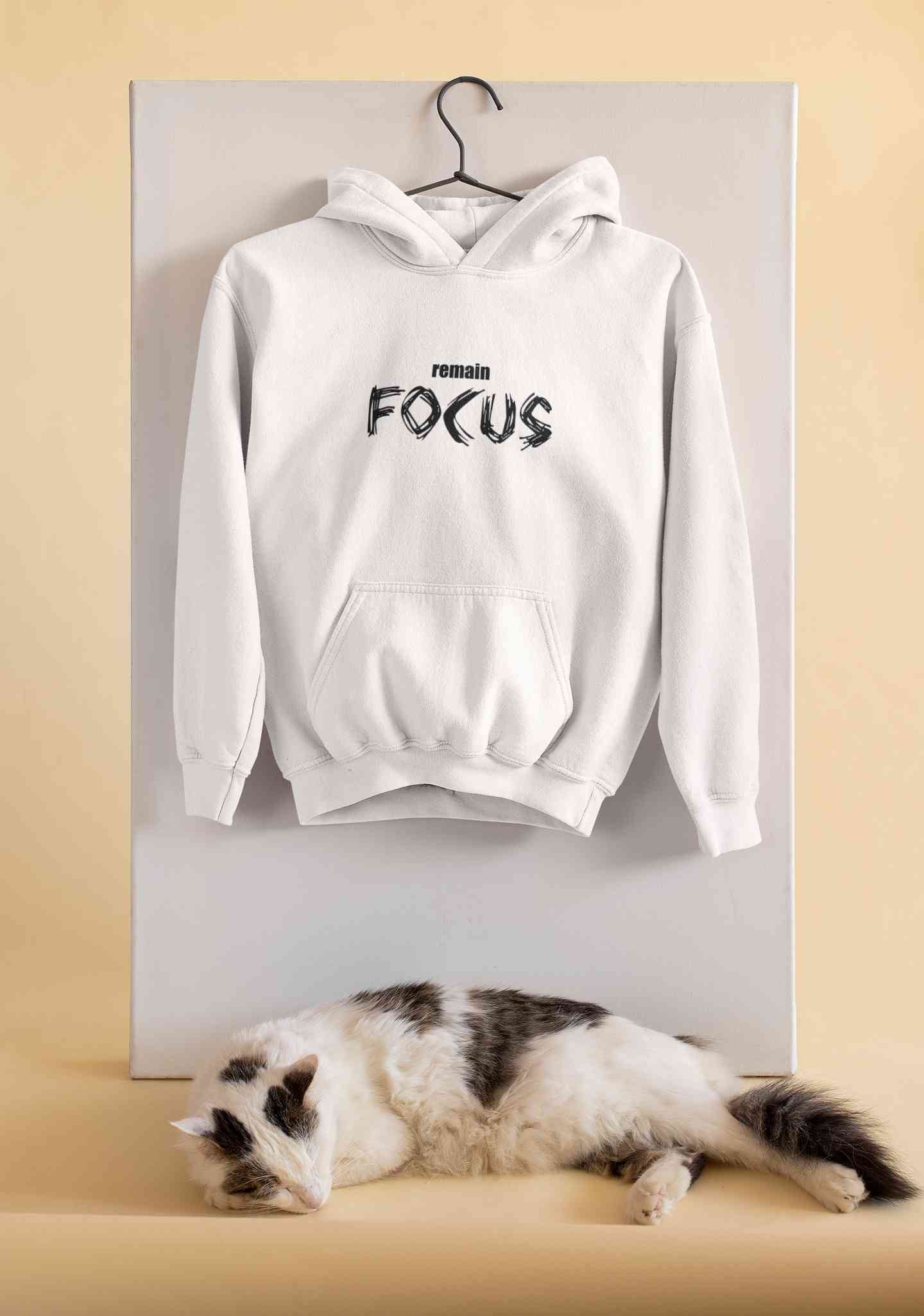 Remain Focus Minimals Hoodies for Women-FunkyTeesClub
