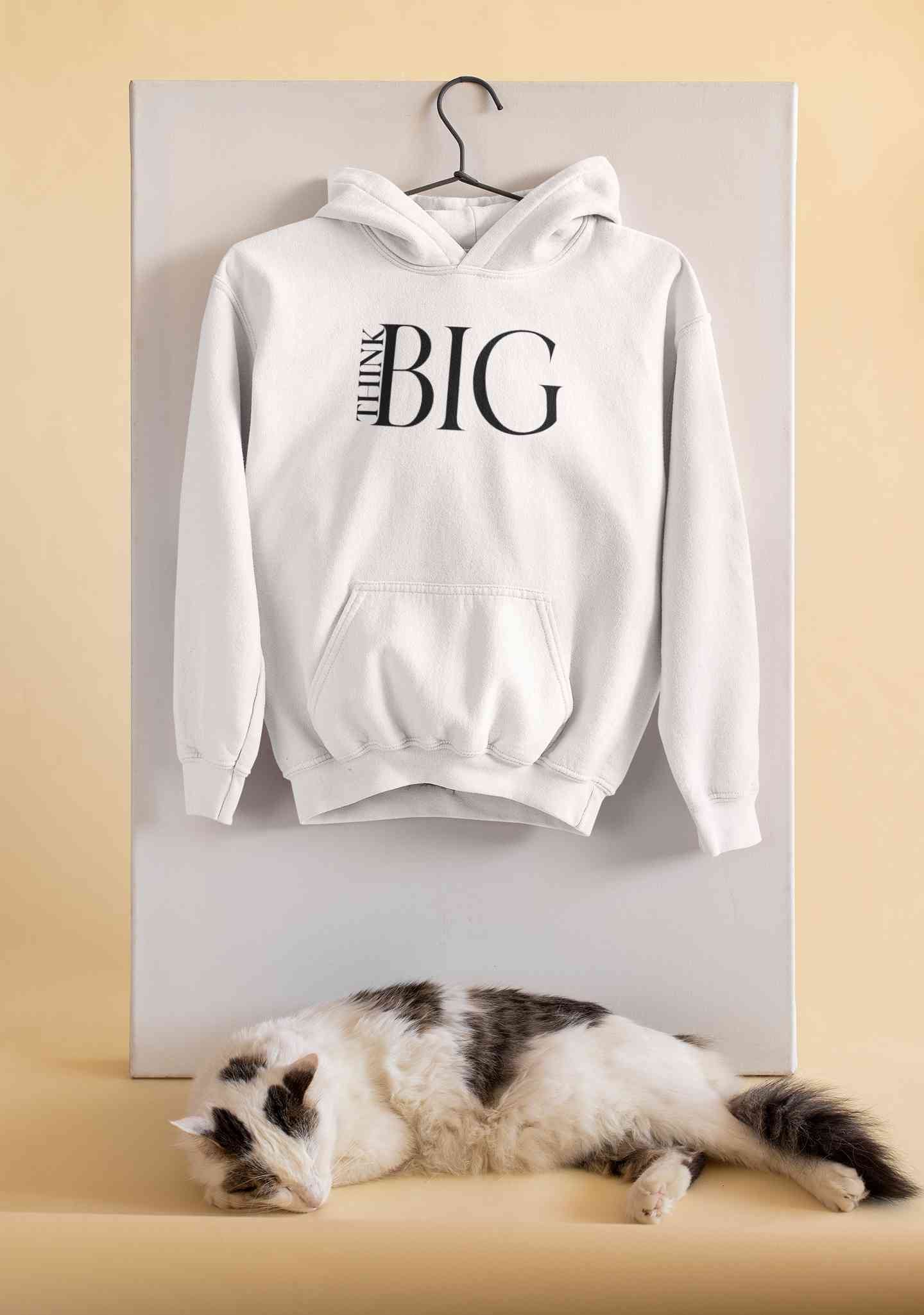 Think Big Typography Men Hoodies-FunkyTeesClub