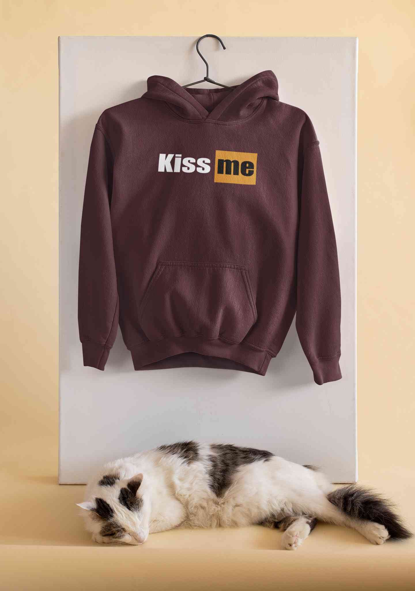 Kiss Me Minimals Hoodies for Women-FunkyTeesClub