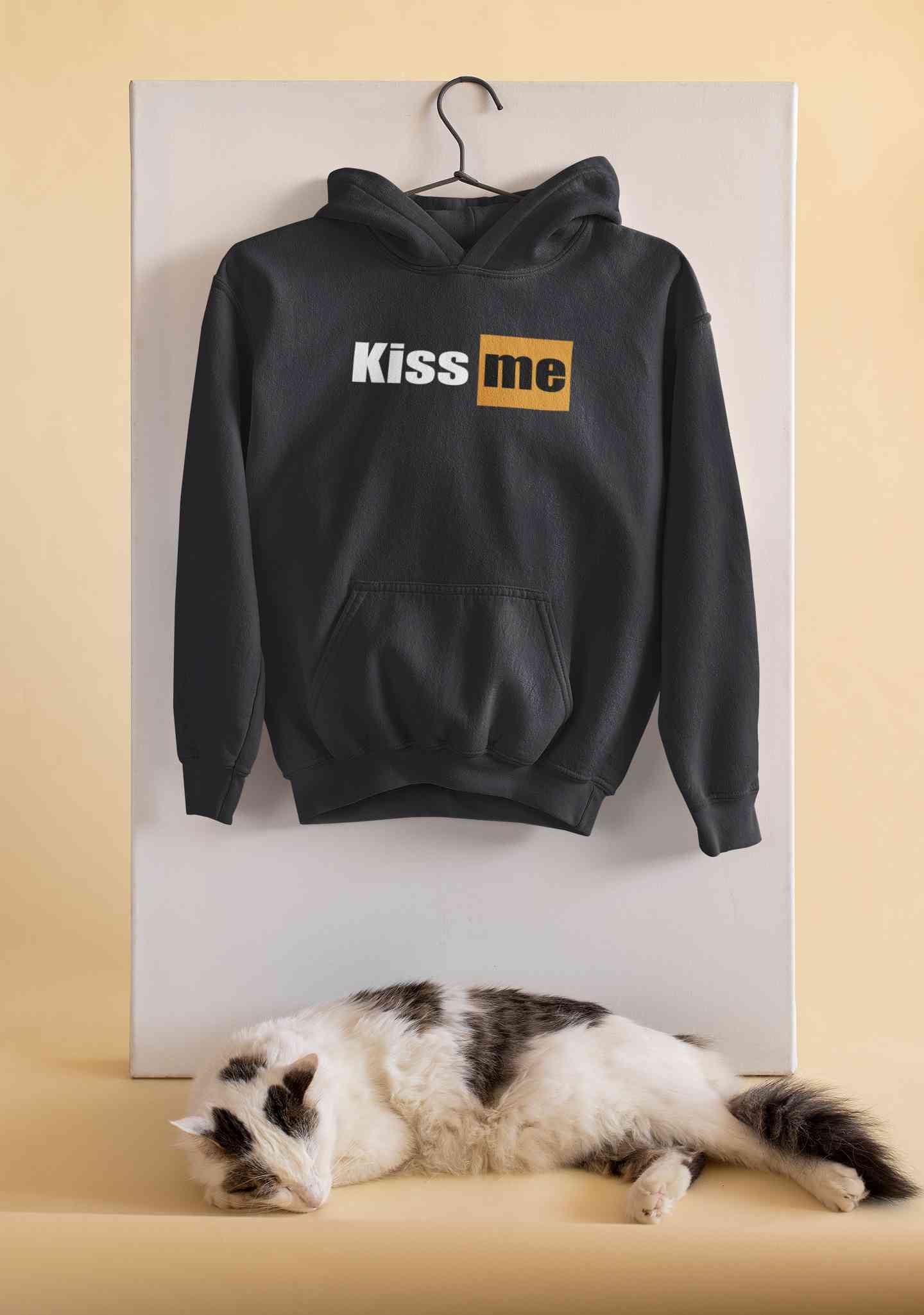 Kiss Me Minimals Hoodies for Women-FunkyTeesClub