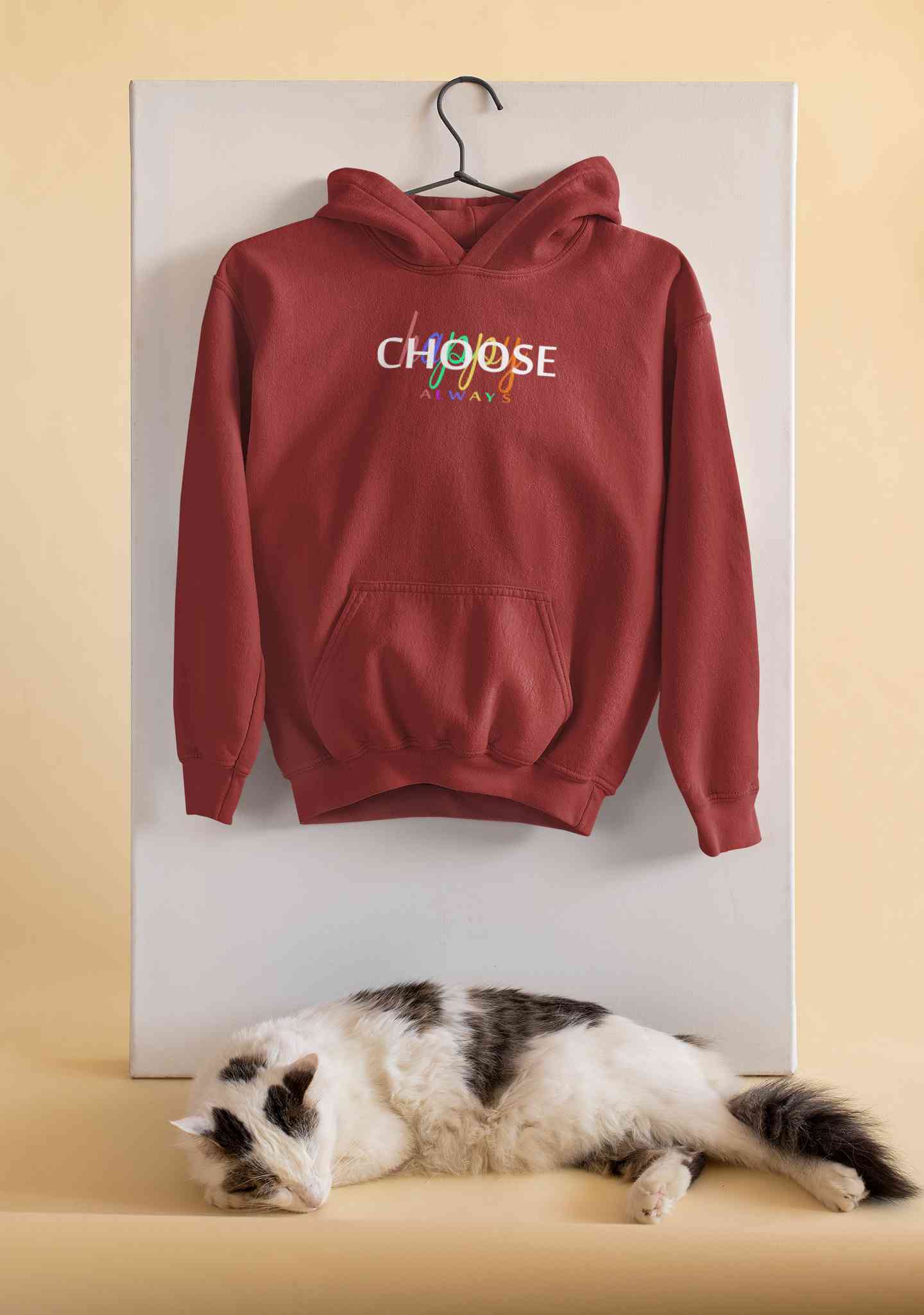 Choose Happy Always Hoodies for Women-FunkyTeesClub