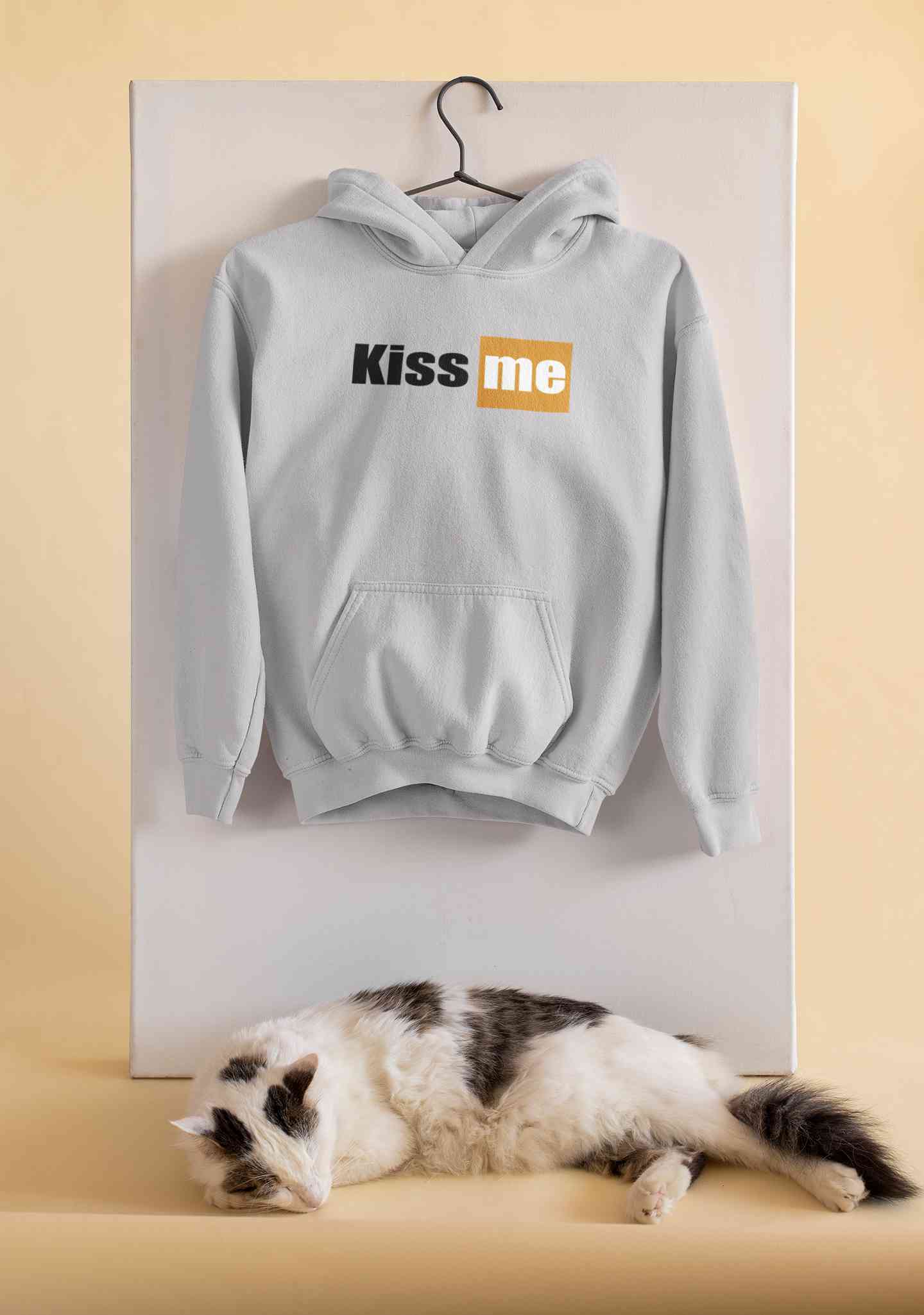 Kiss Me Minimals Hoodies for Women-FunkyTeesClub