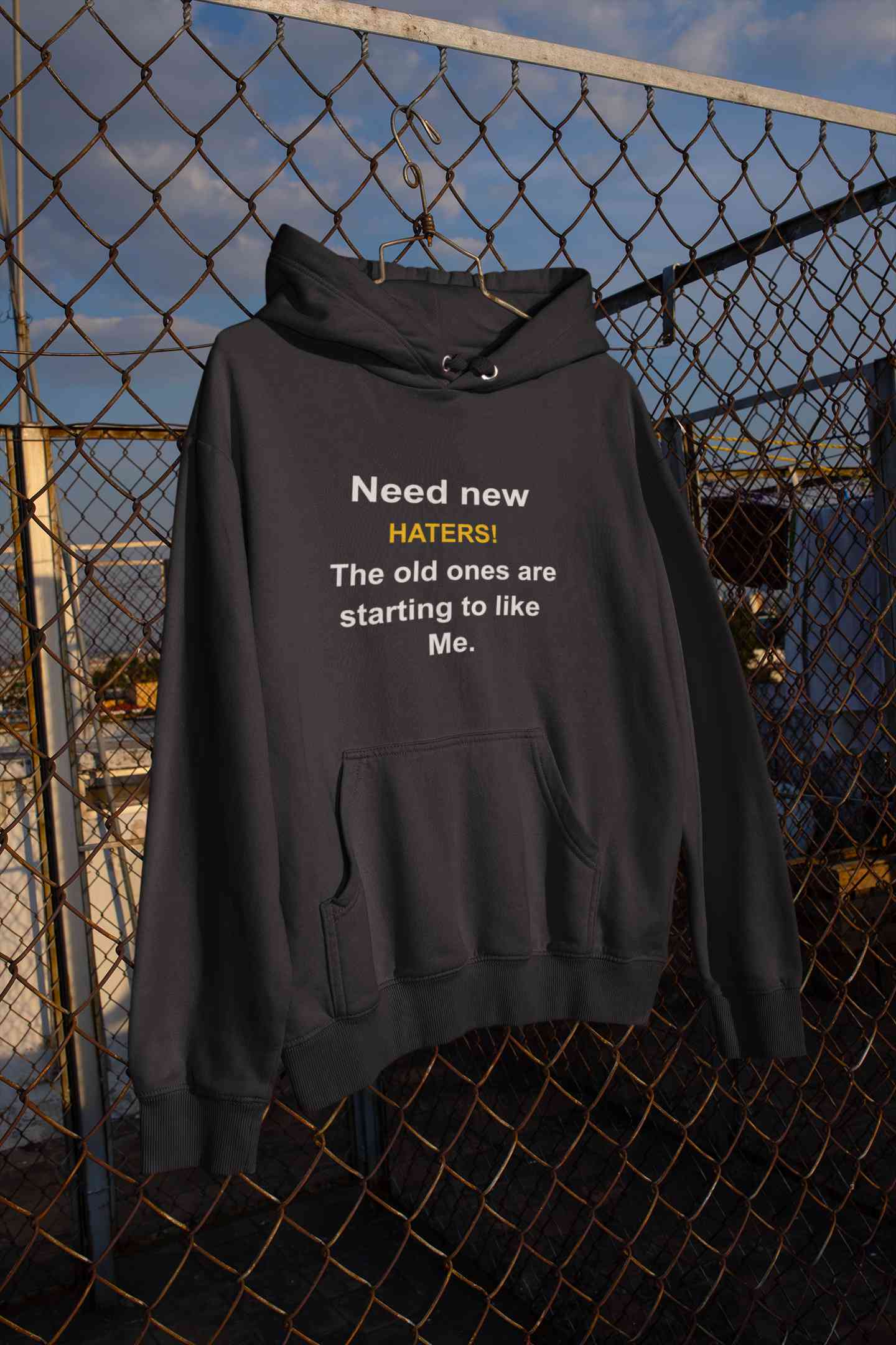 Need New Haters The Old Ones Are Starting To Like Me Typography Men Hoodies-FunkyTeesClub