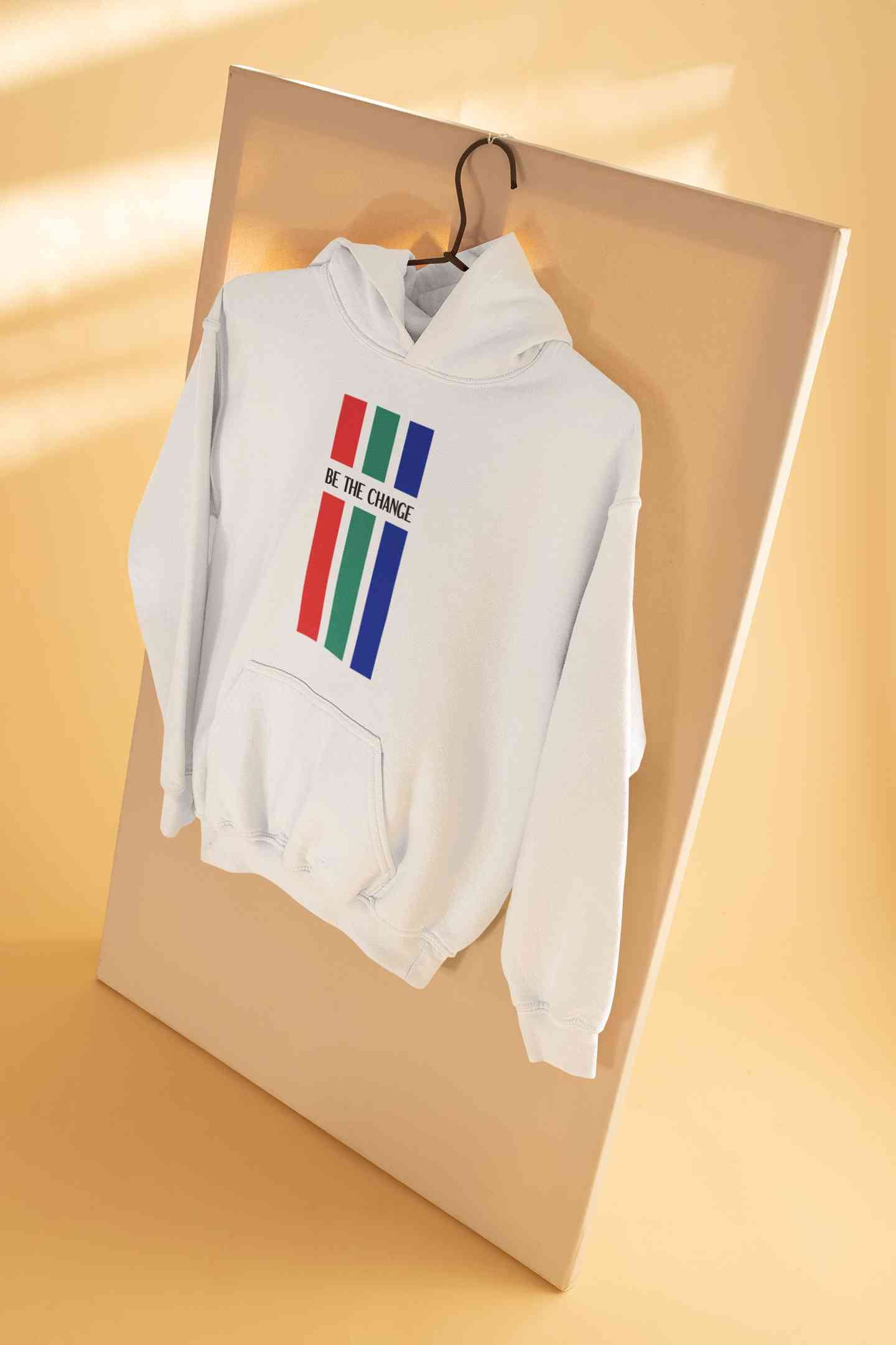 Be The Change Typography Hoodies for Women-FunkyTeesClub