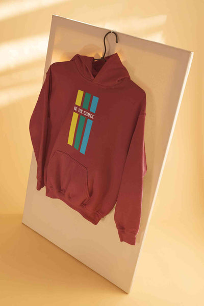 Be The Change Typography Hoodies for Women-FunkyTeesClub