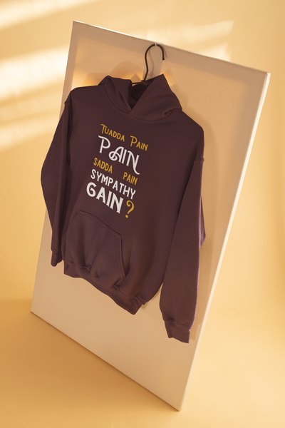 Pain Gain Desi Hoodies for Women-FunkyTeesClub