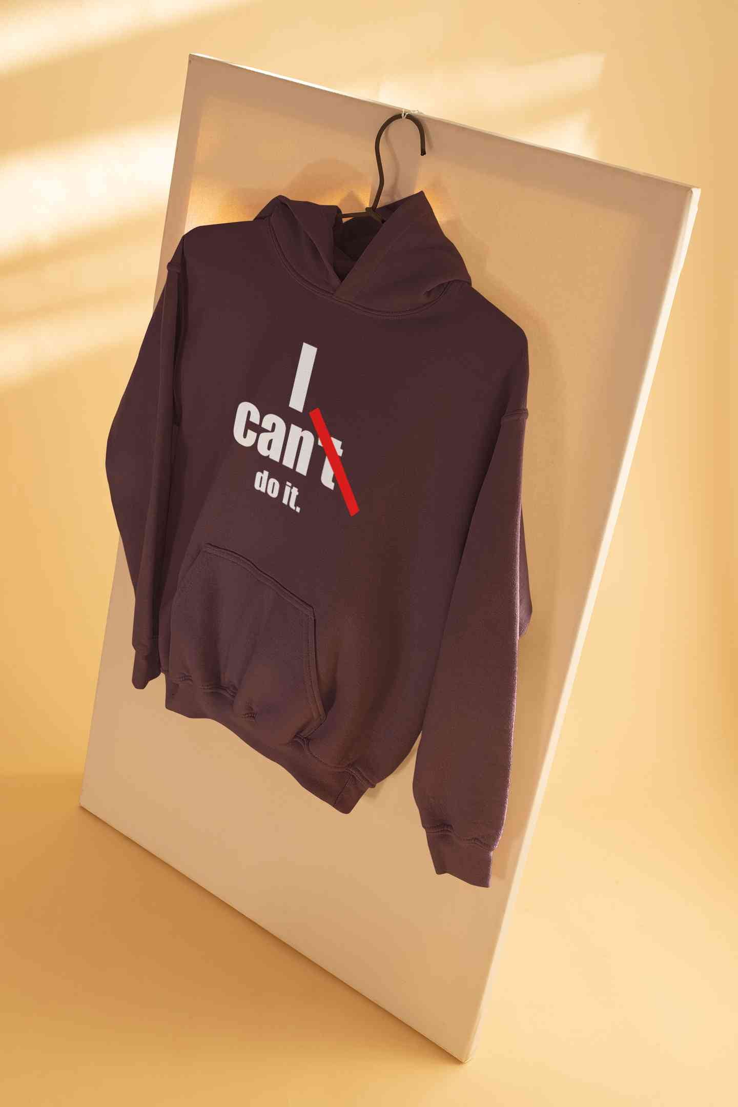 I Can Do It Typography Hoodies for Women-FunkyTeesClub
