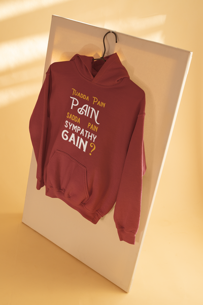 Pain Gain Desi Hoodies for Women-FunkyTeesClub