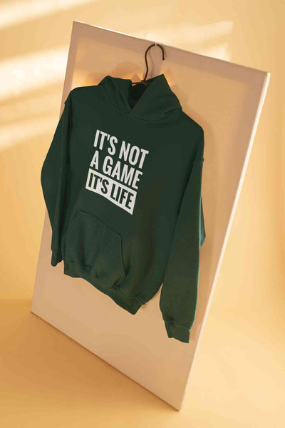 Its Not A Game Its Life Typography Hoodies for Women-FunkyTeesClub
