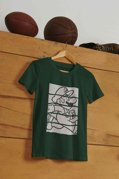 Super Mario Side Run Panels Mens Half Sleeves T-shirt- FunkyTeesClub